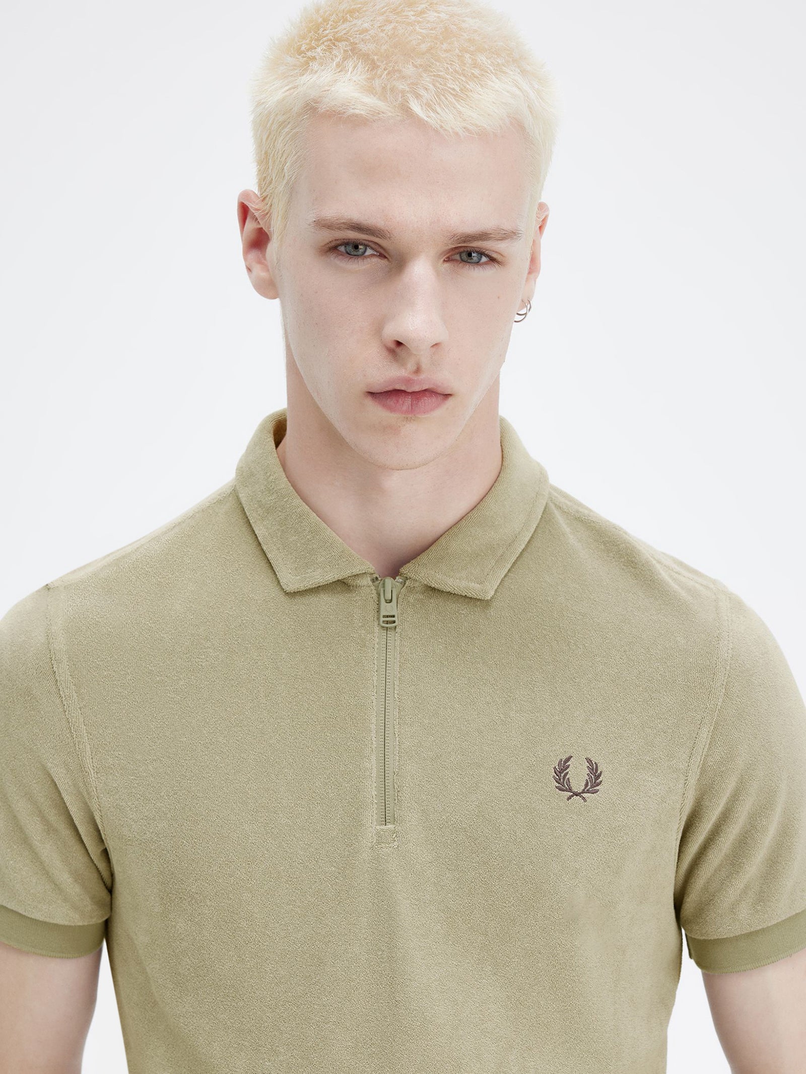 Zip Neck Toweling Polo Shirt - Image 3