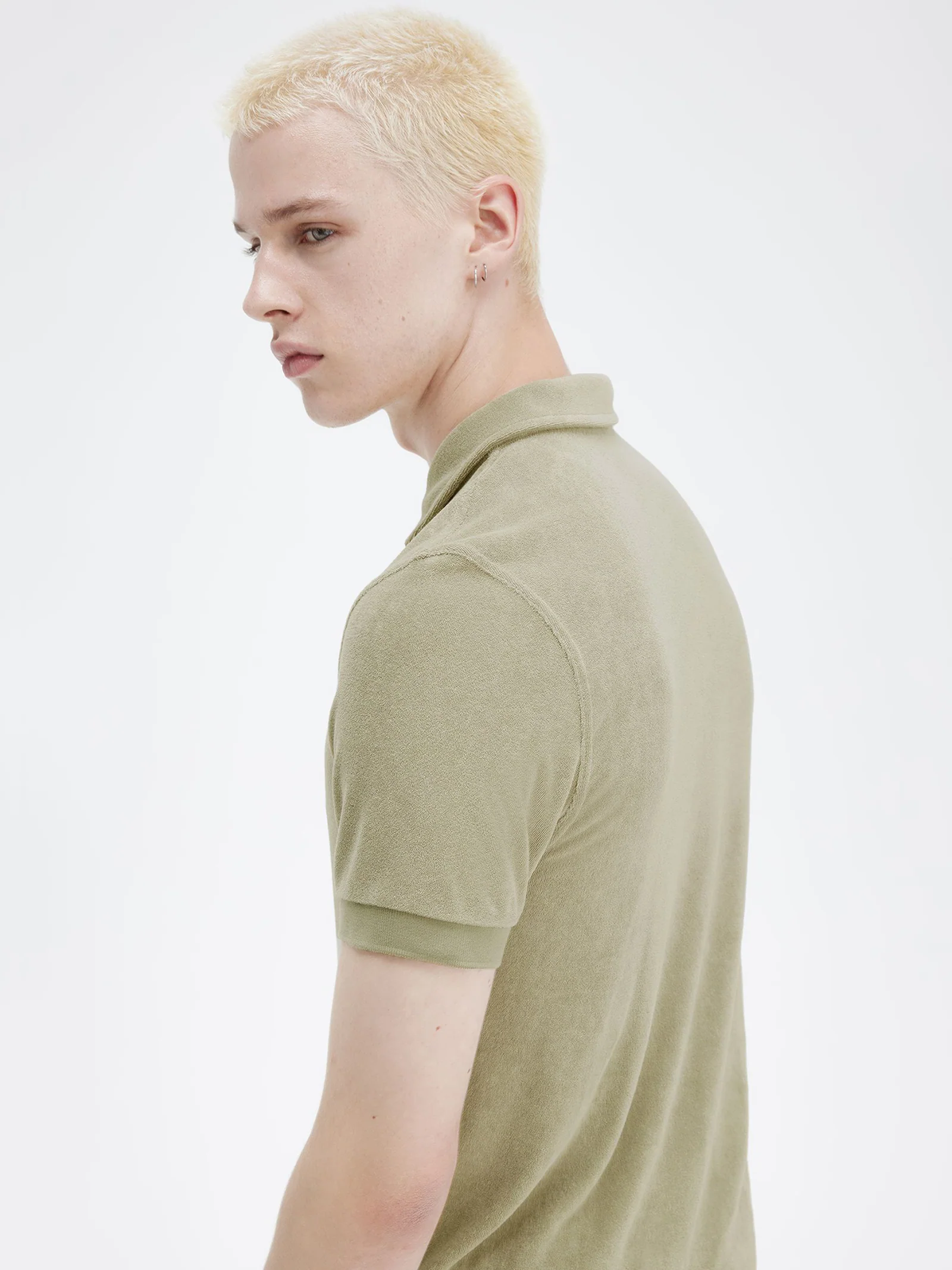 Zip Neck Toweling Polo Shirt - Image 4