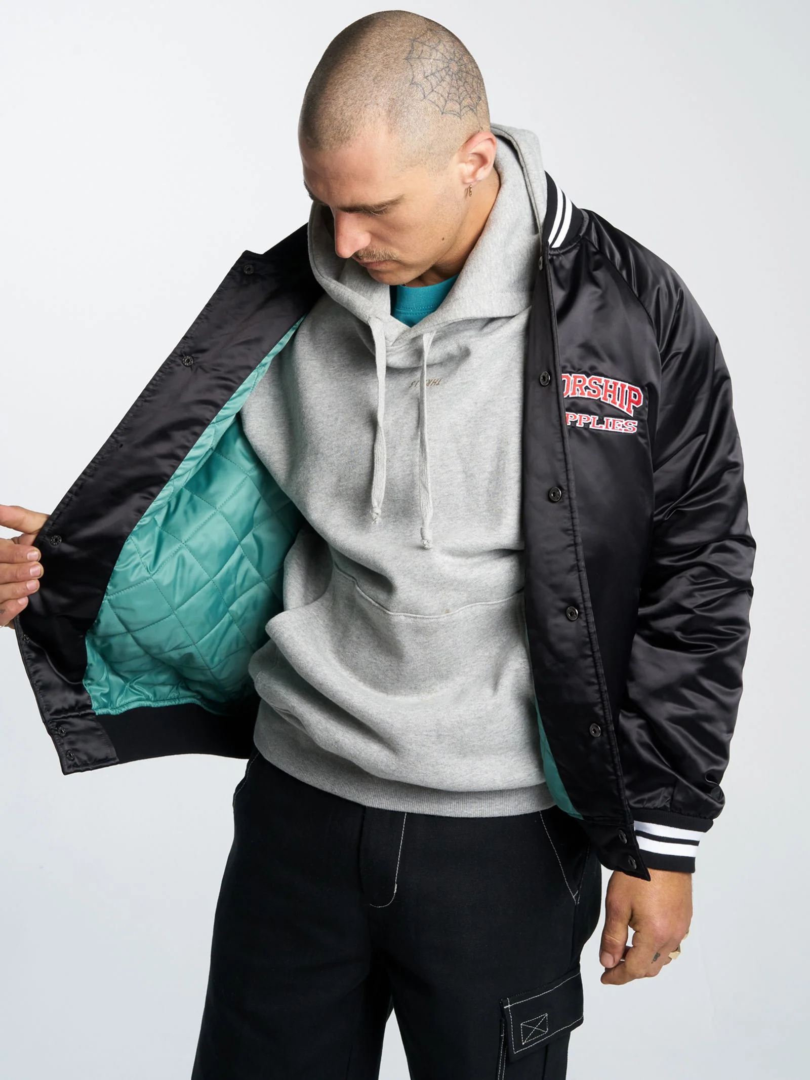 Get Off Nylon Varsity Jacket - Image 3