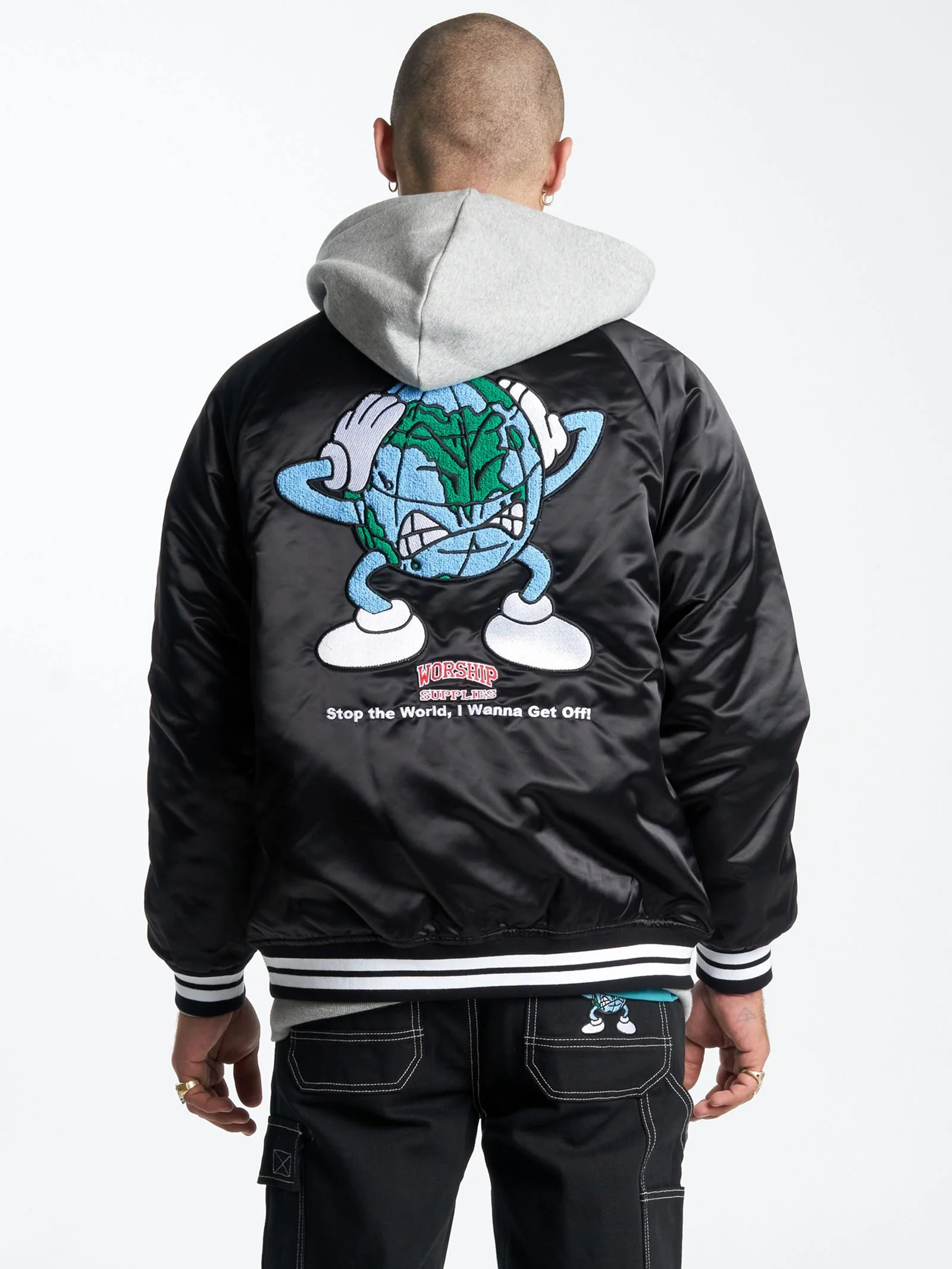 Get Off Nylon Varsity Jacket - Image 4
