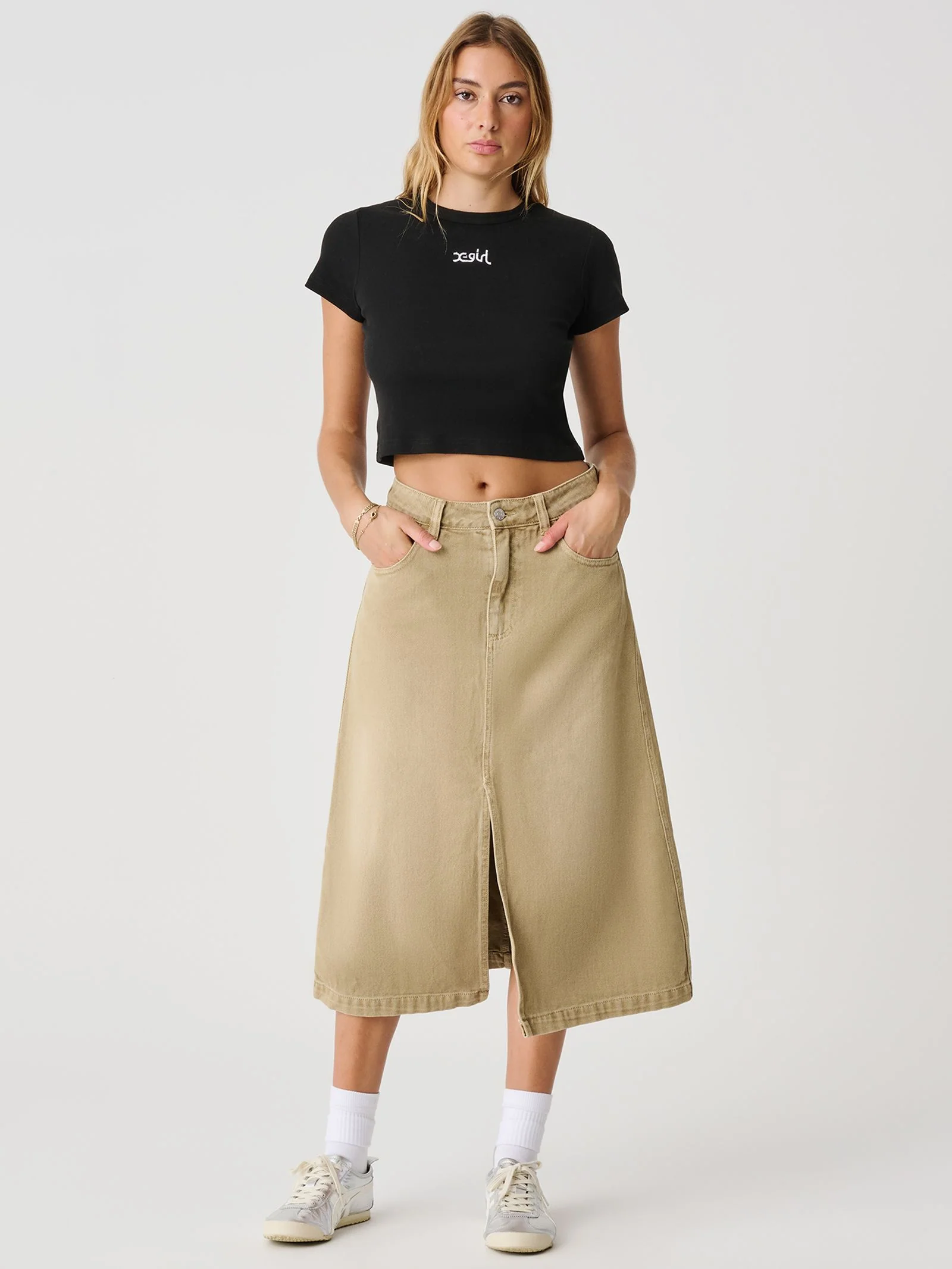 Gordon Midi Skirt - Taupe - Image 3
