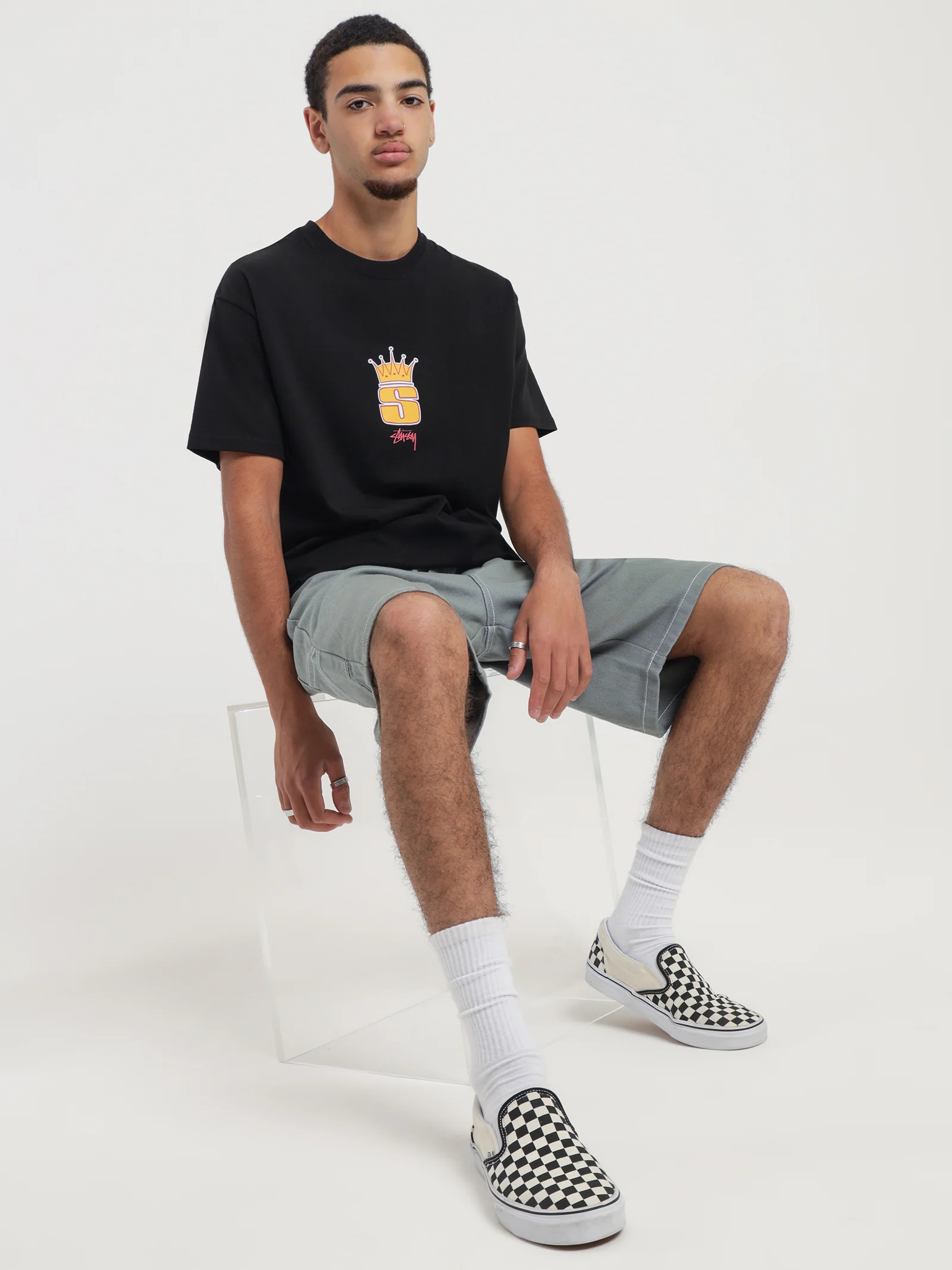 Graffiti Contrast Work Shorts - Image 2