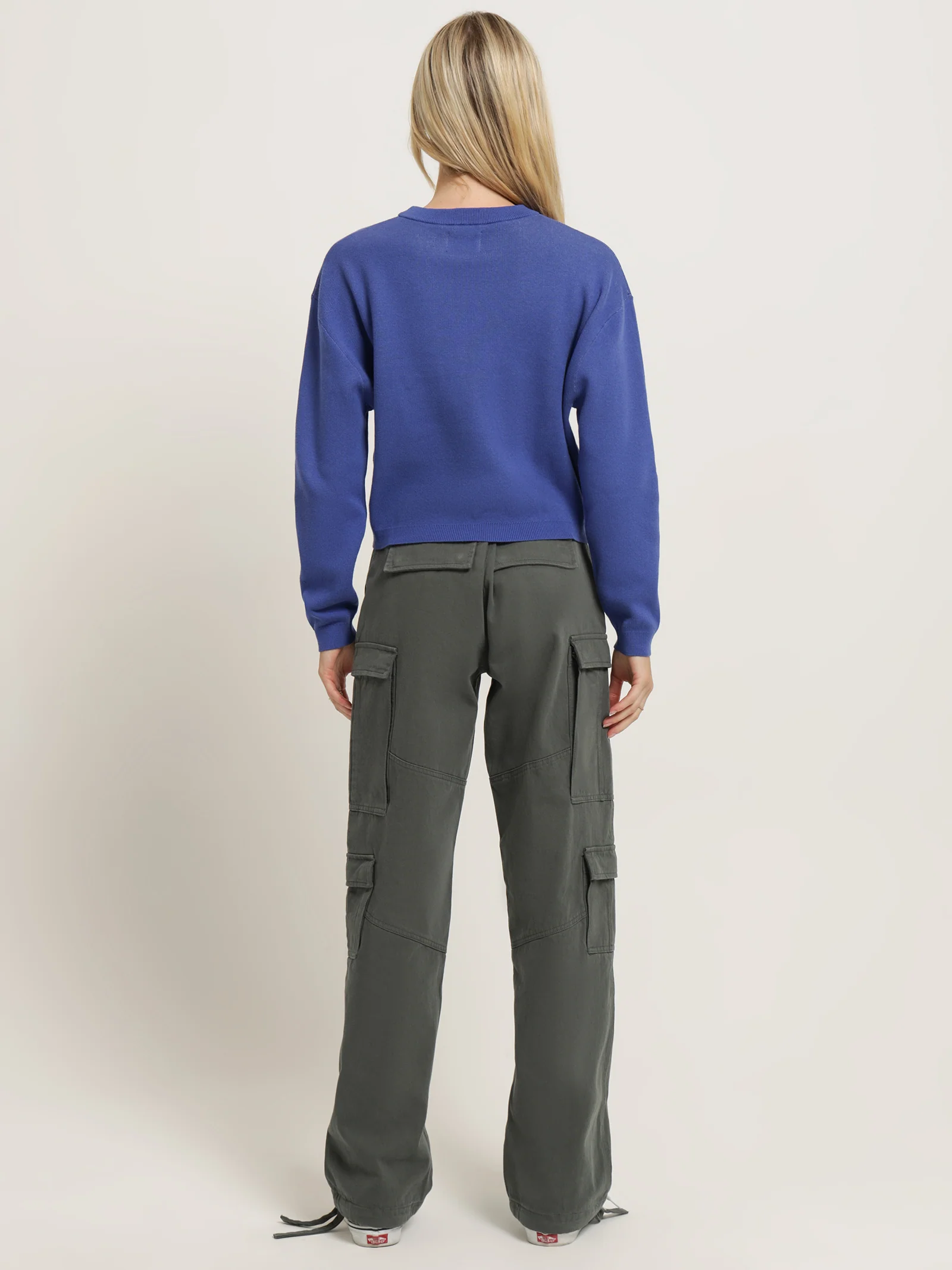 Graffiti Cropped Knit Crew Sweater - Image 5