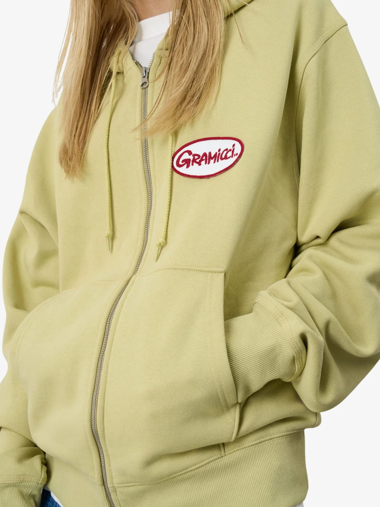 Oval Patch Zip Hooded Sweatshirt - Image 2