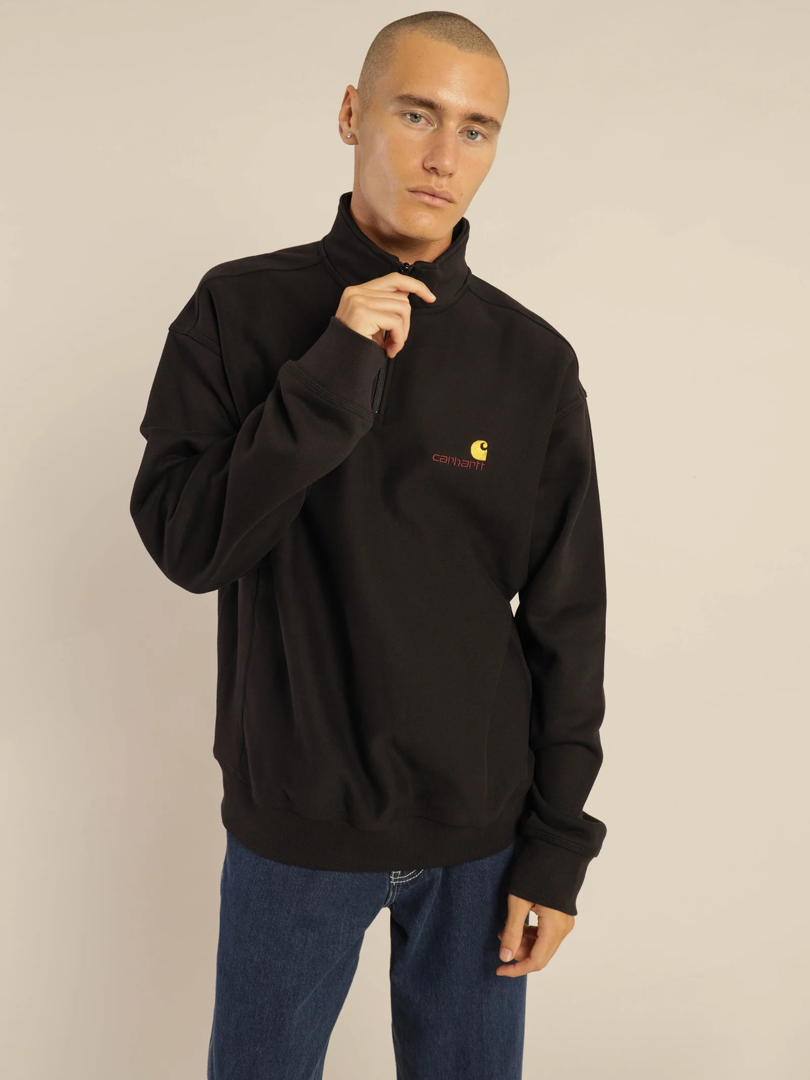 Half Zip American Script Sweatshirt - Image 4