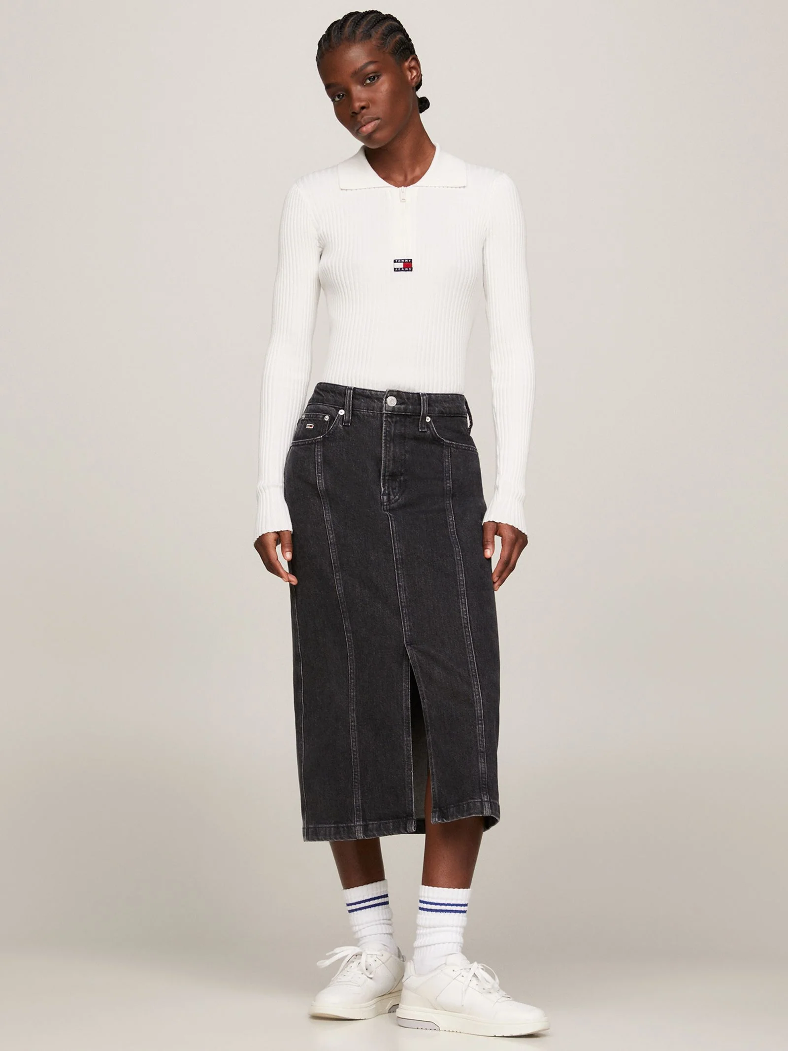 Half Zip Thru Ribbed Jumper - Image 3