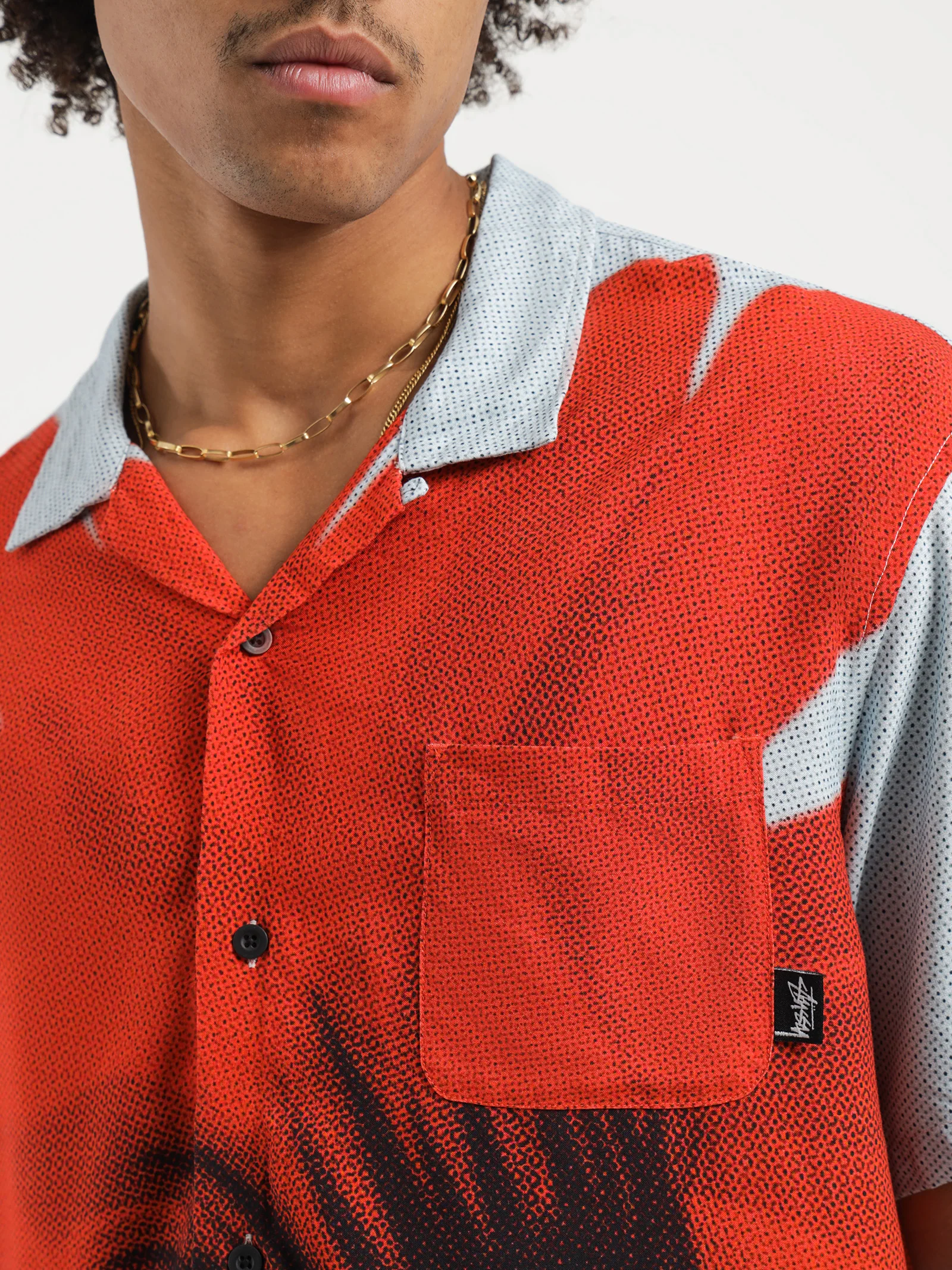 Halftone Flower SS Rayon Shirt - Image 4