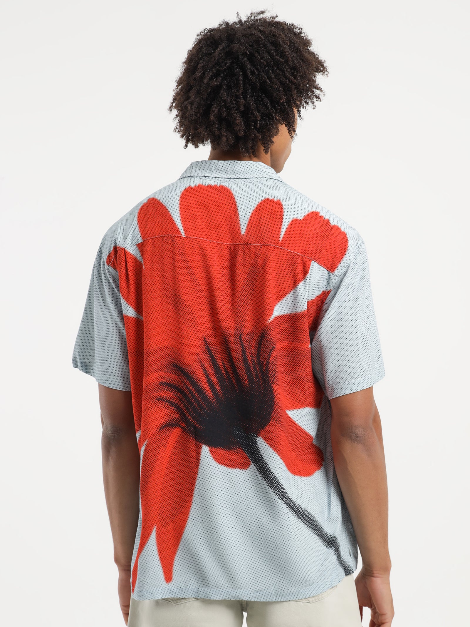 Halftone Flower SS Rayon Shirt - Image 5