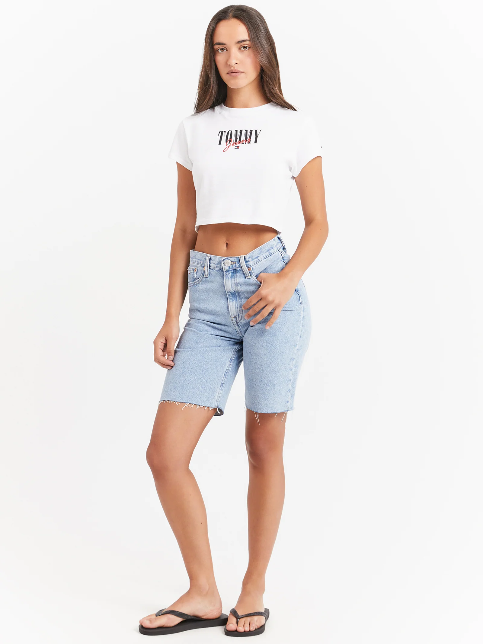 Harper Bermuda High Rise Denim Jorts - Image 2