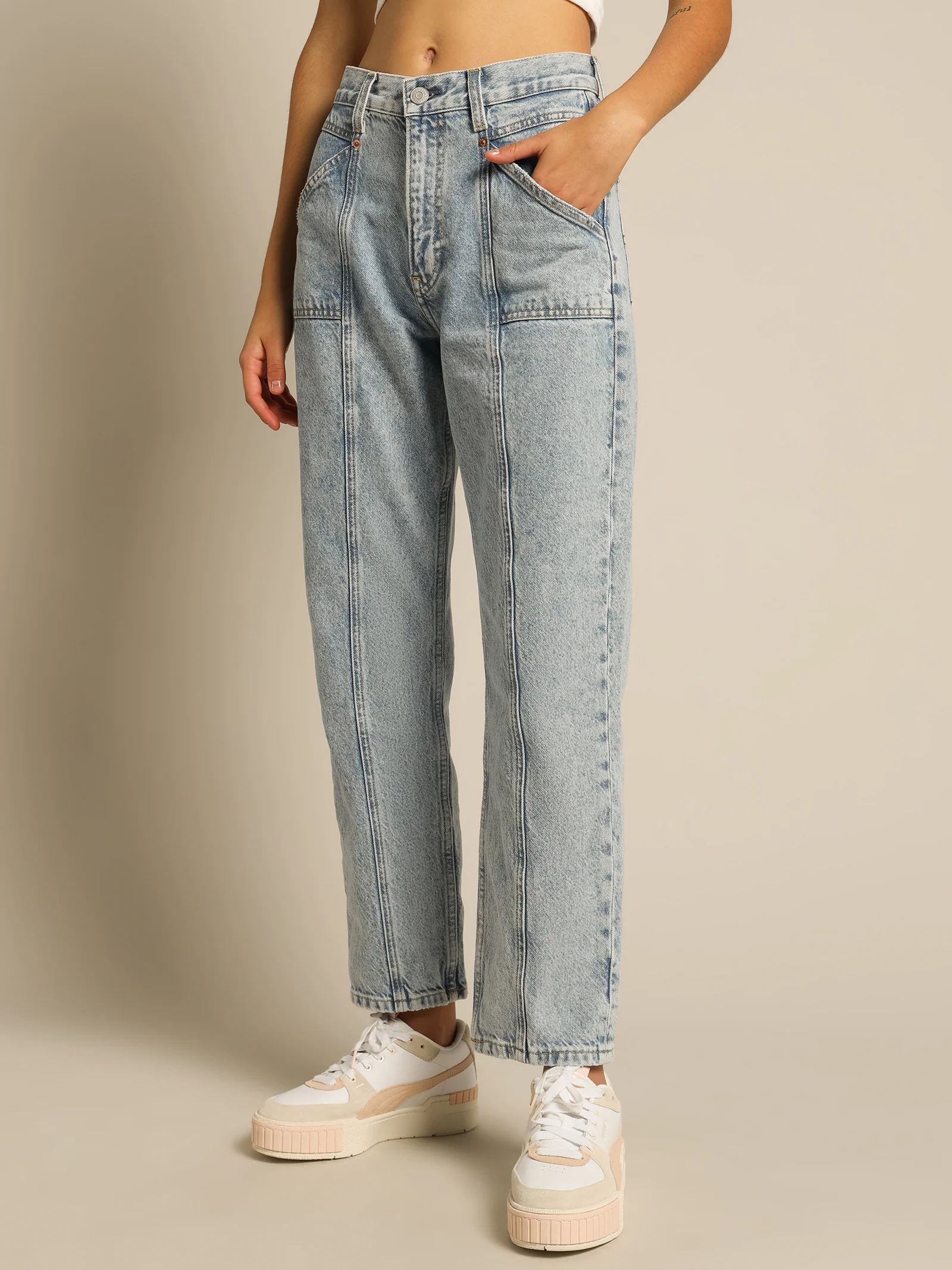 Harper High Rise Straight Jeans - Image 3