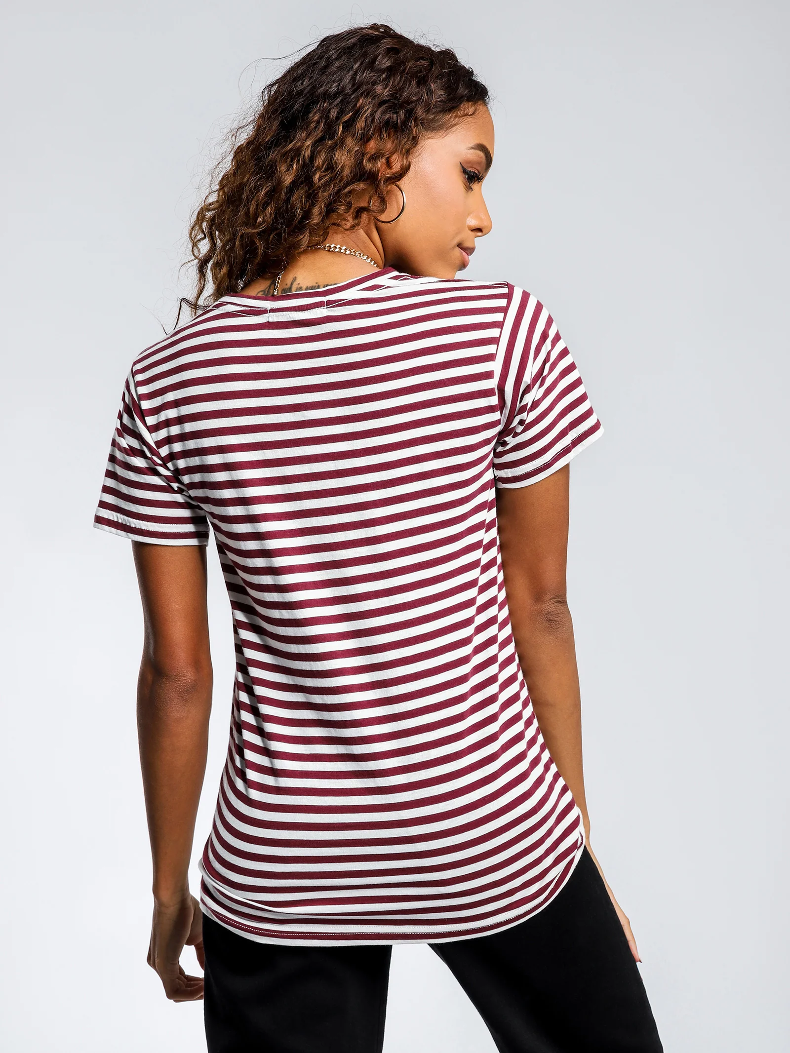 Harper Stripe Basic Crew T-Shirt - Image 2