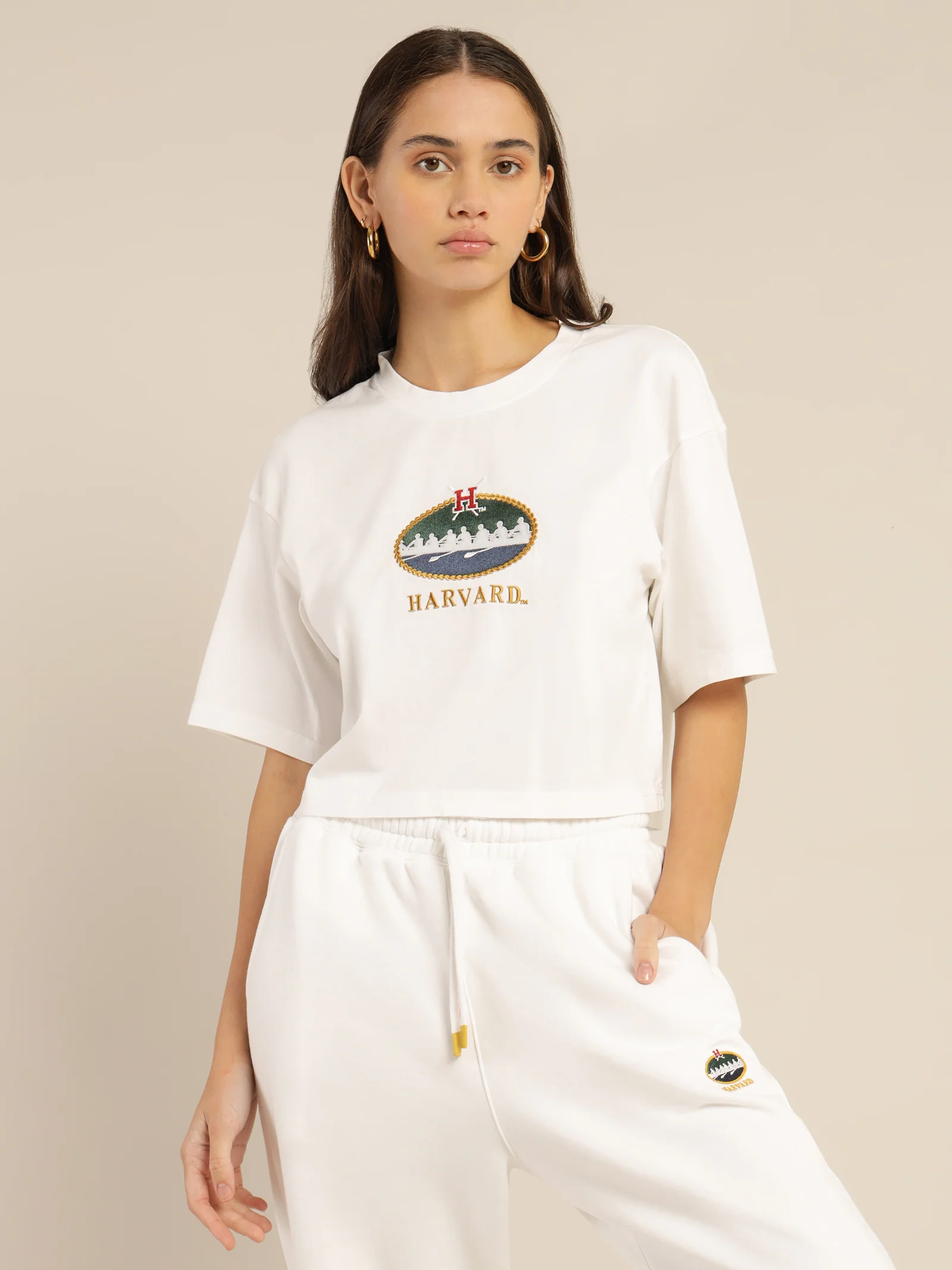 Harvard Rowing Crest Crop T-Shirt - Image 5
