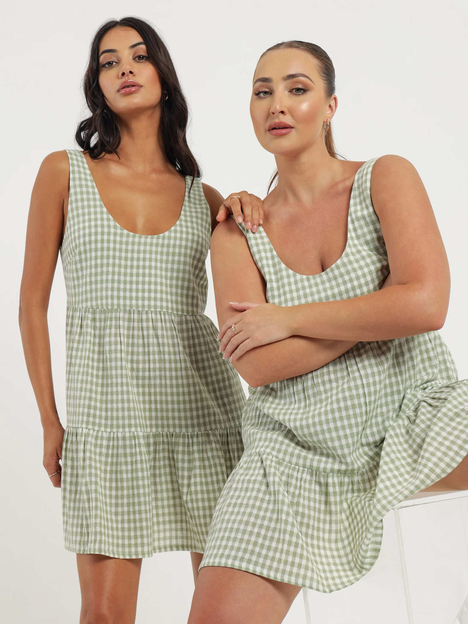 Haven Check Mini Dress - Image 2