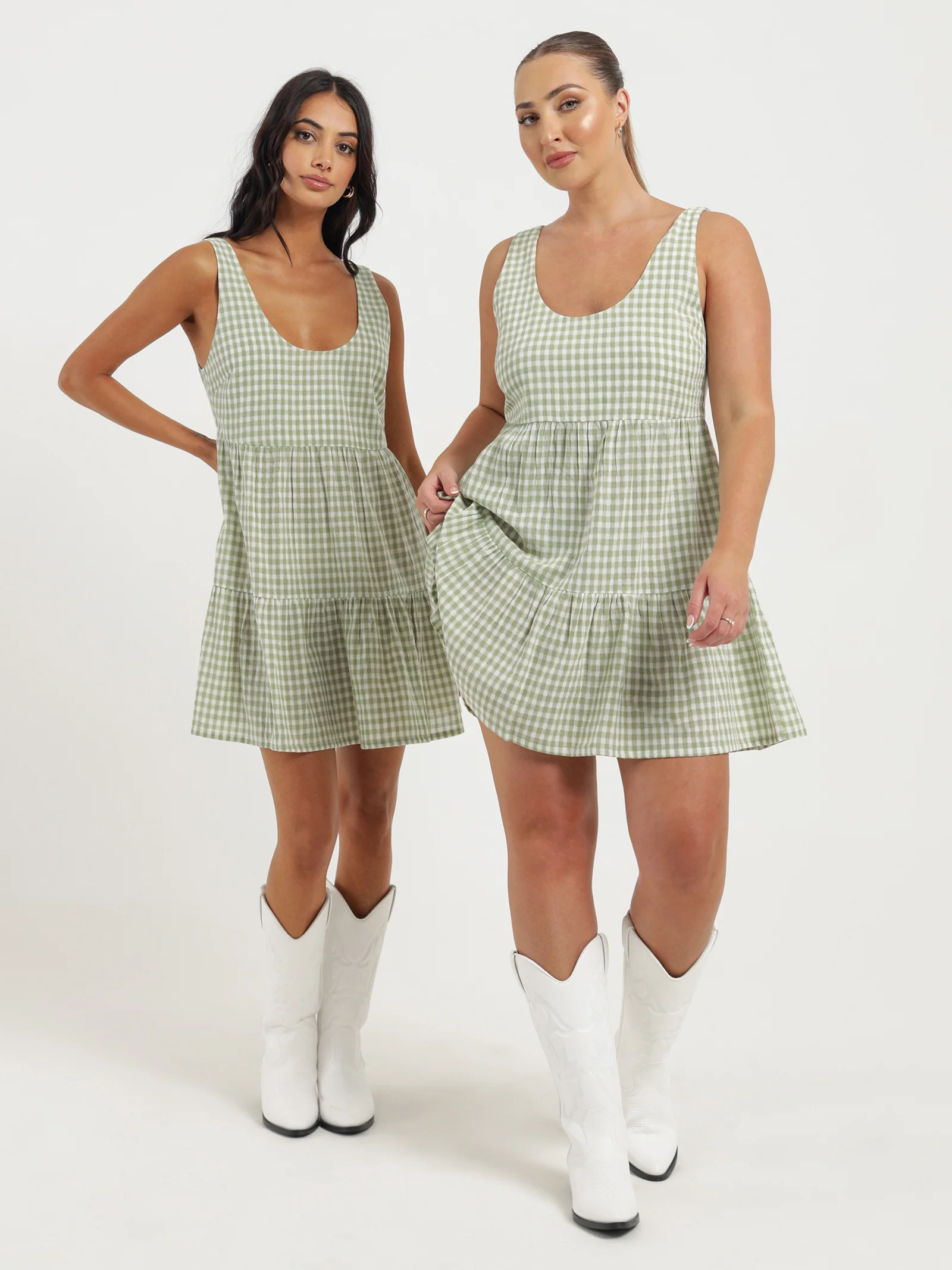 Haven Check Mini Dress - Image 3