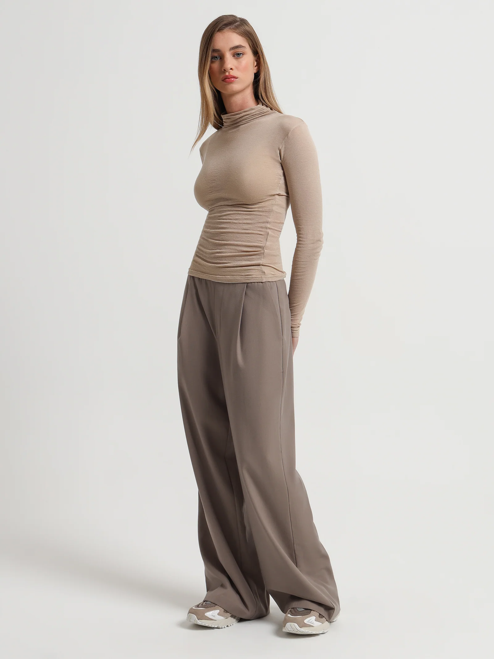 Hayven Sheer Knit Turtle Neck Top - Image 4