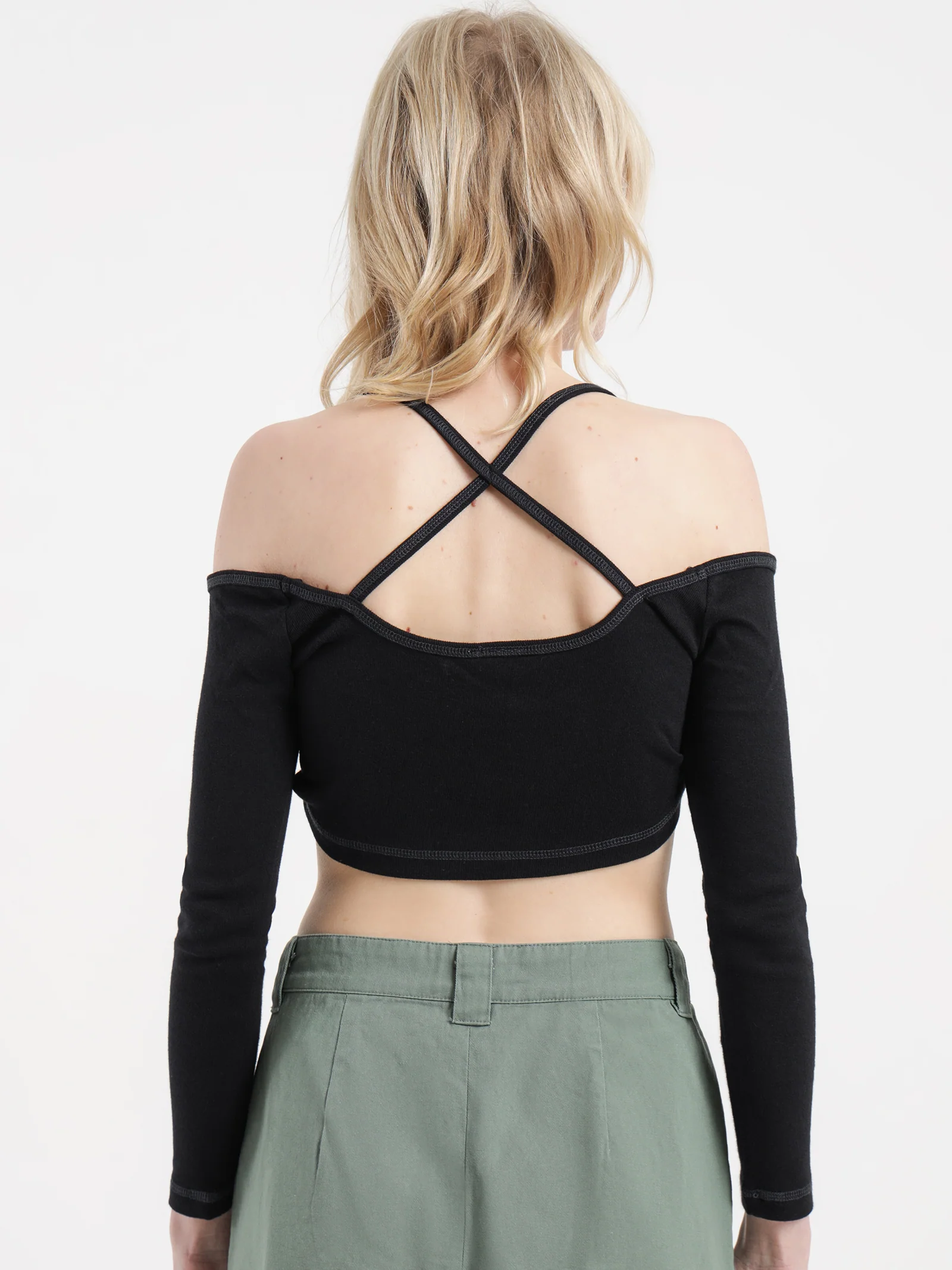 Heart Cold Shoulder Long Sleeve Top - Image 4