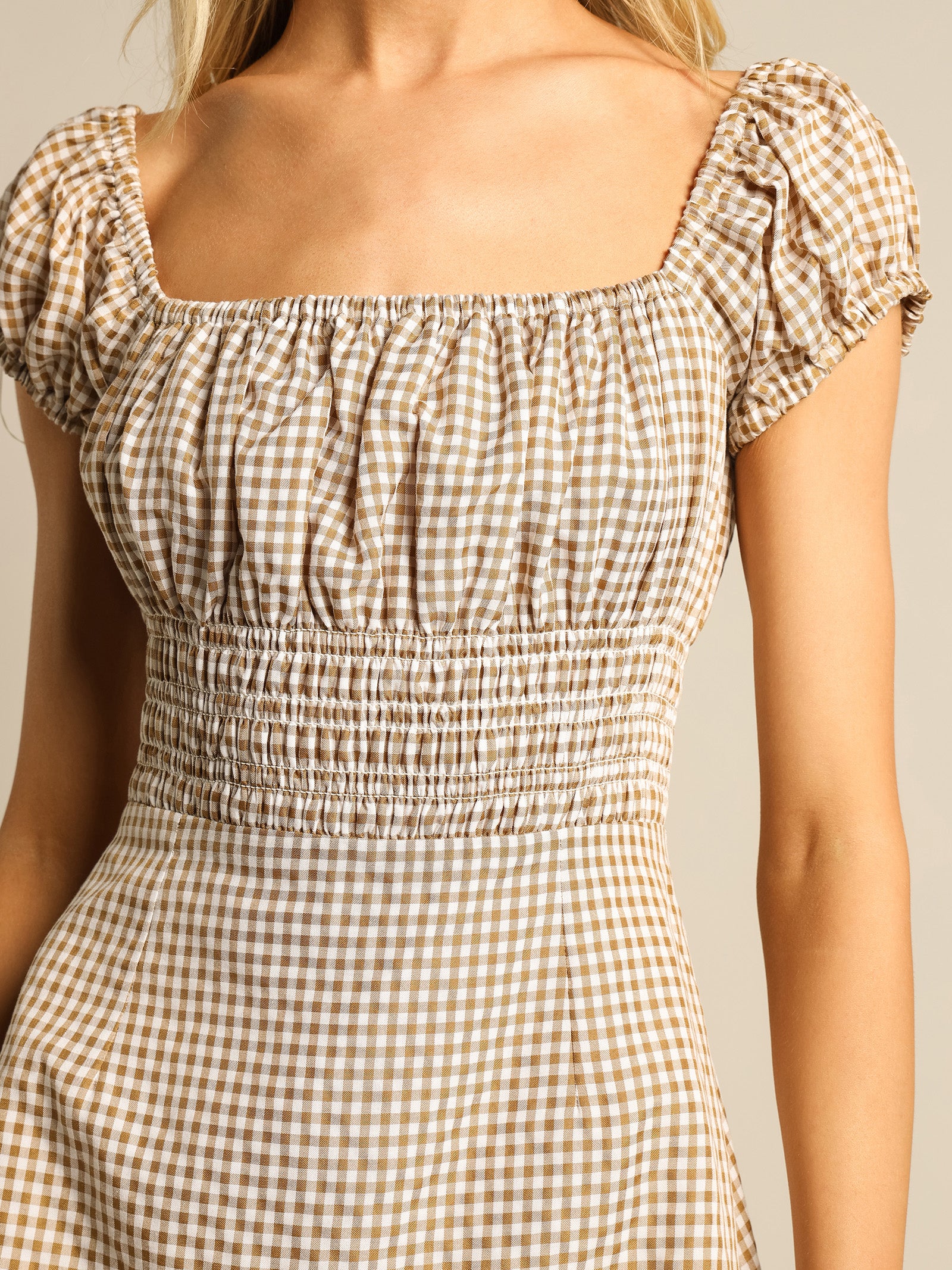 Heather Gingham Mini Dress - Image 3