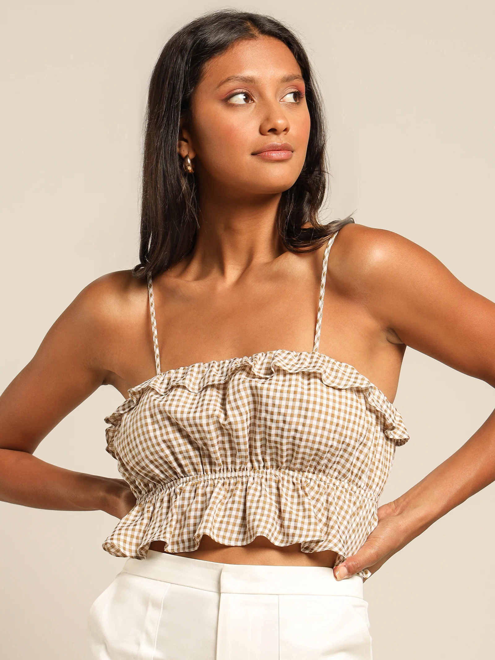 Heather Gingham Top