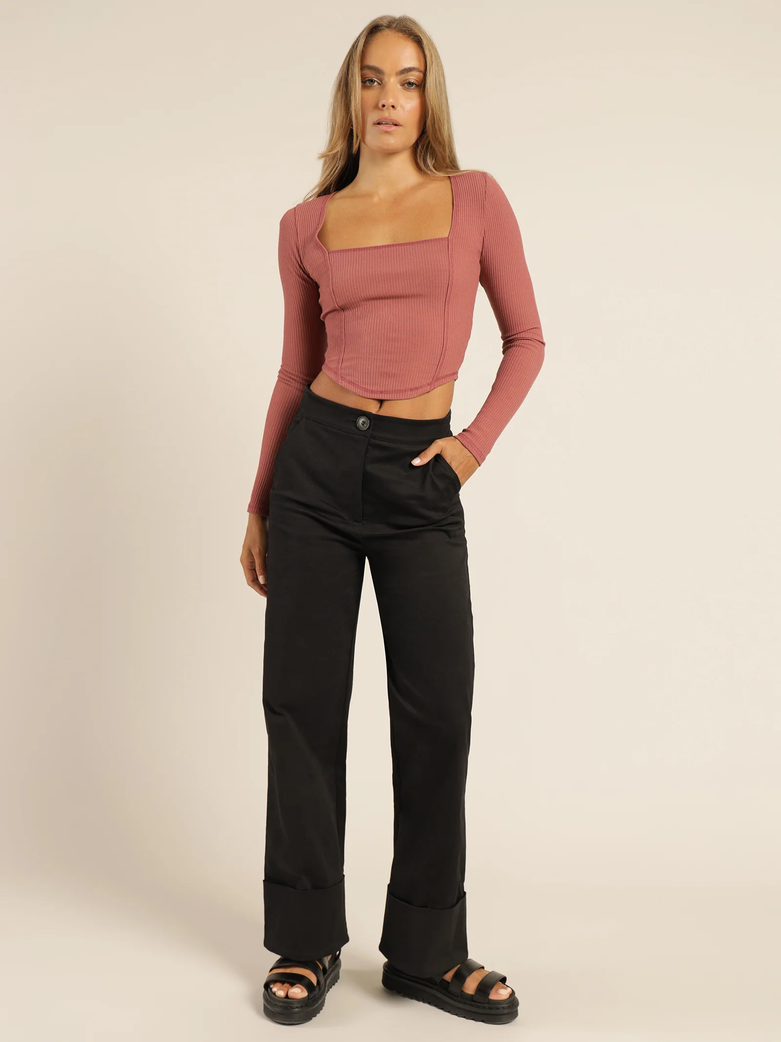 Heather Square Neck Top - Image 3
