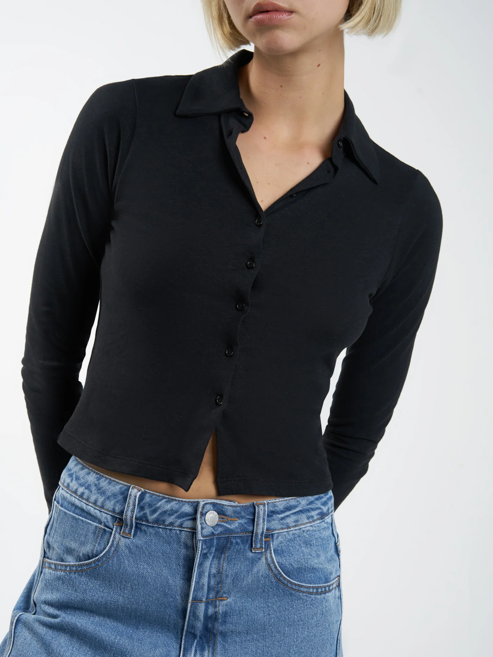 Hemp Collared Long Sleeve - Image 3