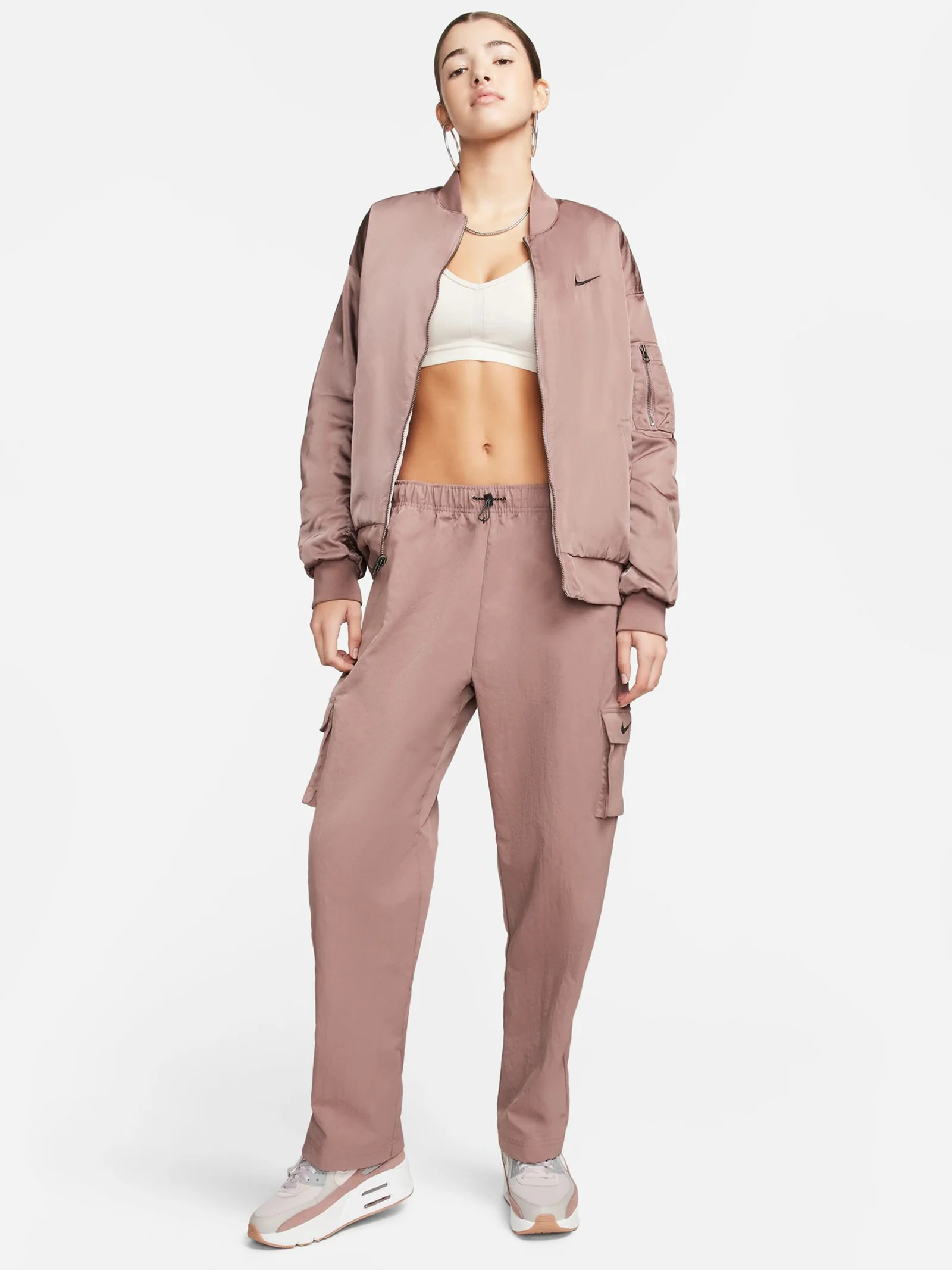 High-Rise Woven Cargo Pants - Image 2