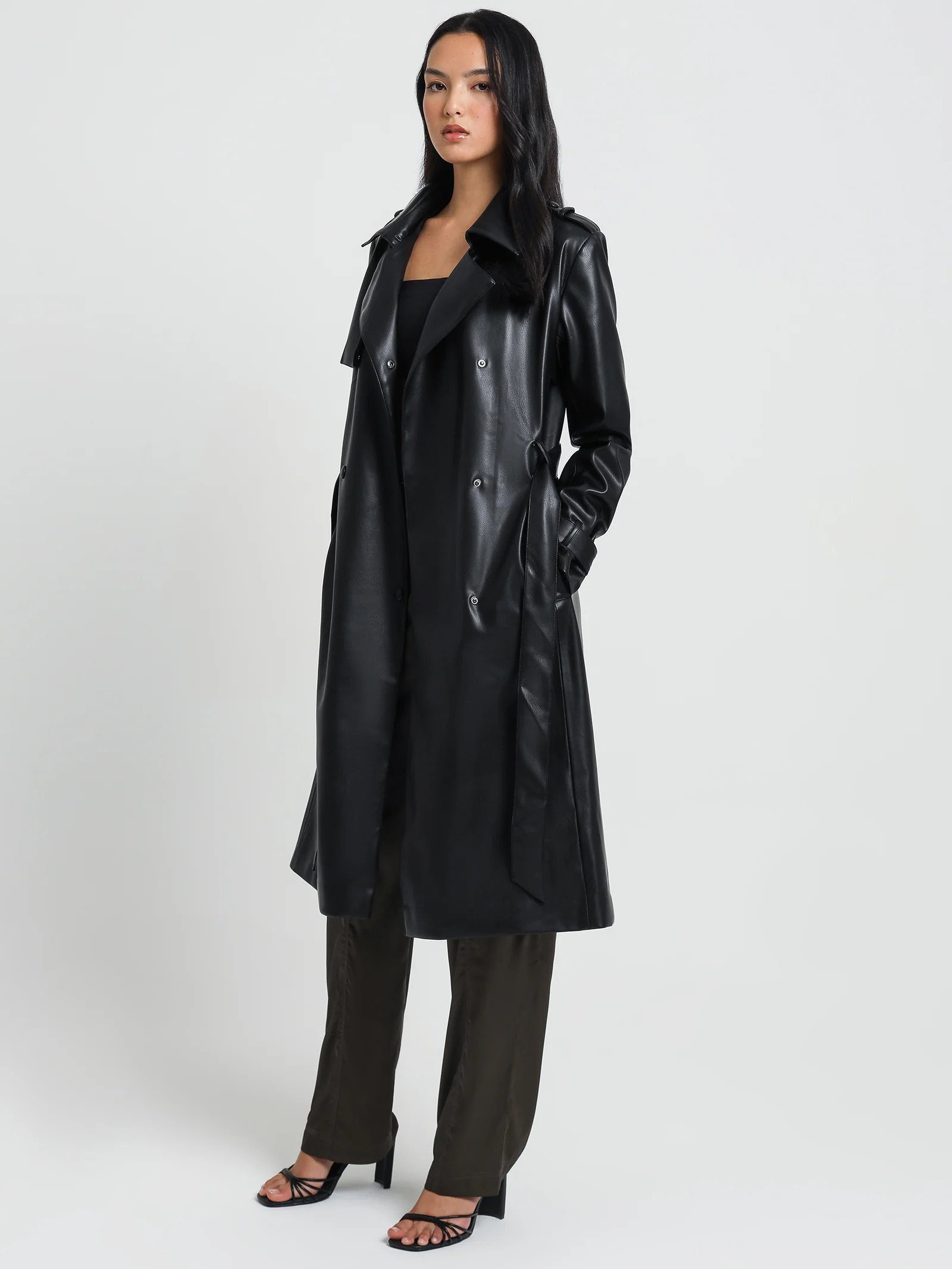 Hye Faux Leather Trench - Image 2