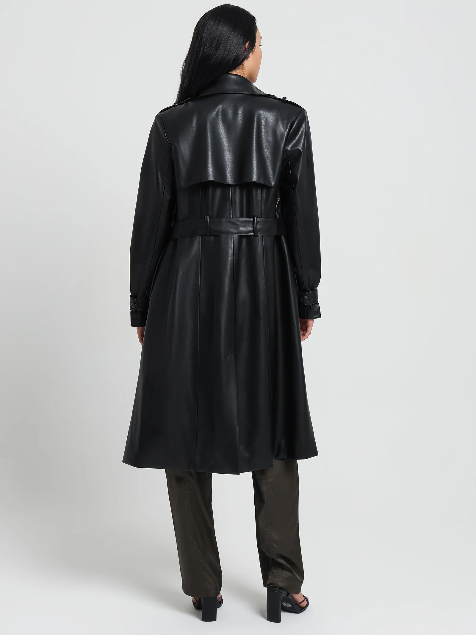 Hye Faux Leather Trench - Image 5