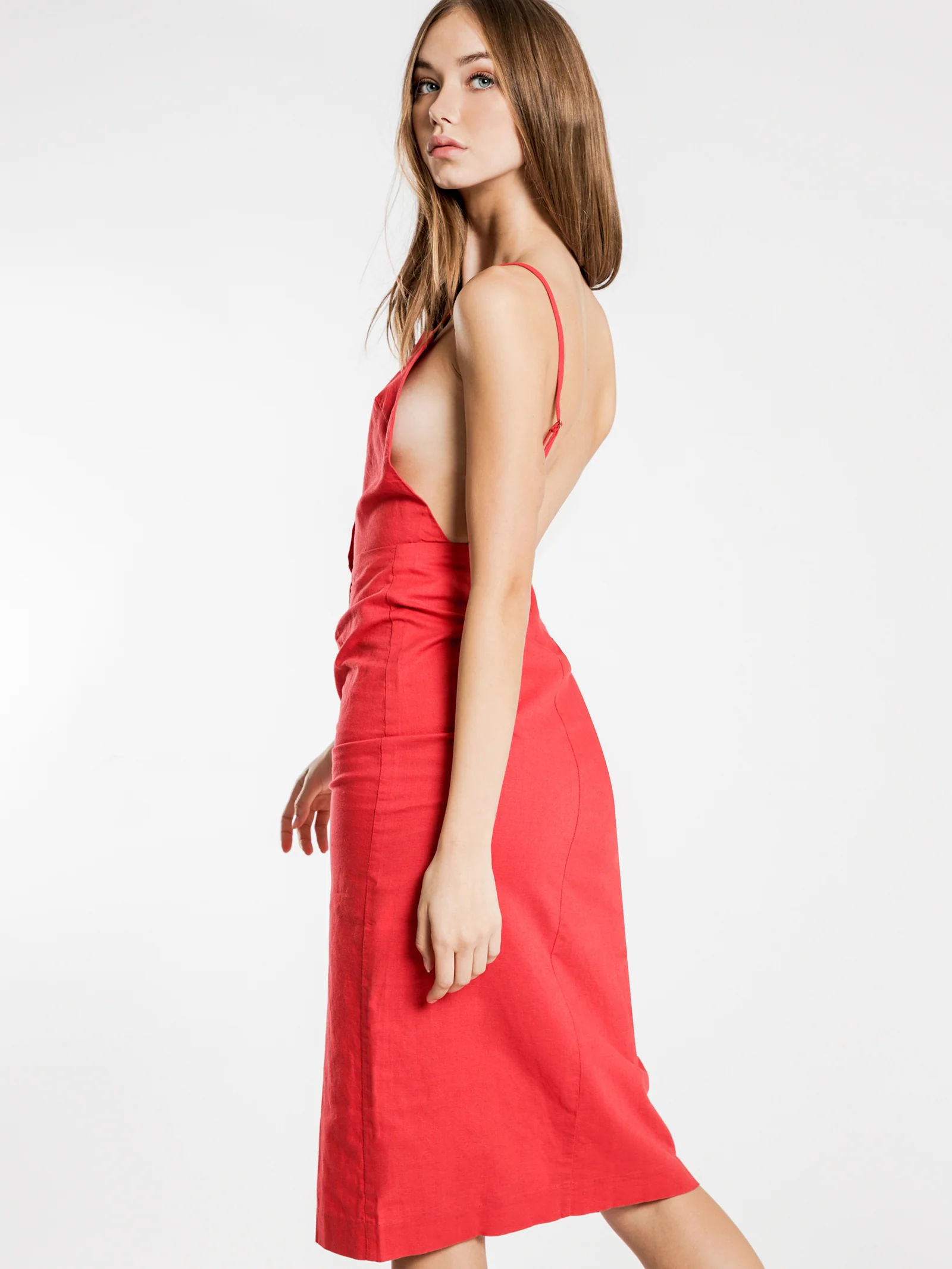Isla Linen Midi Dress - Image 4