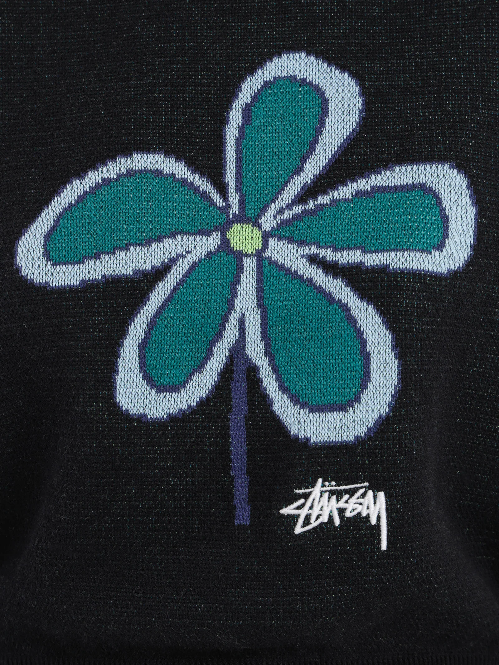 Jacquard Knit Flower Crew - Image 3