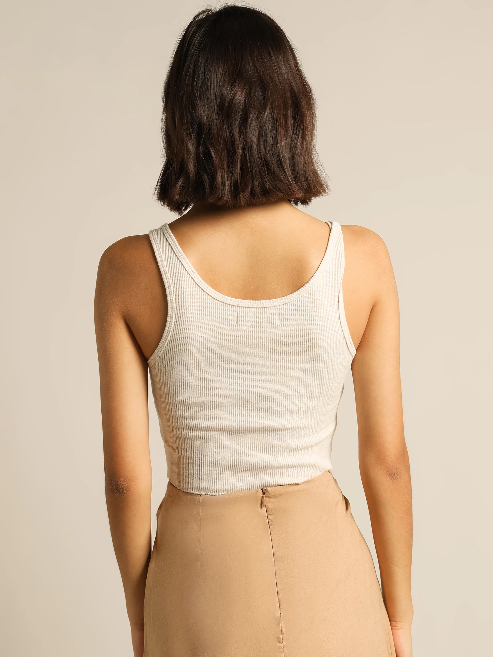 Jade Button Front Waffle Tank - Image 6