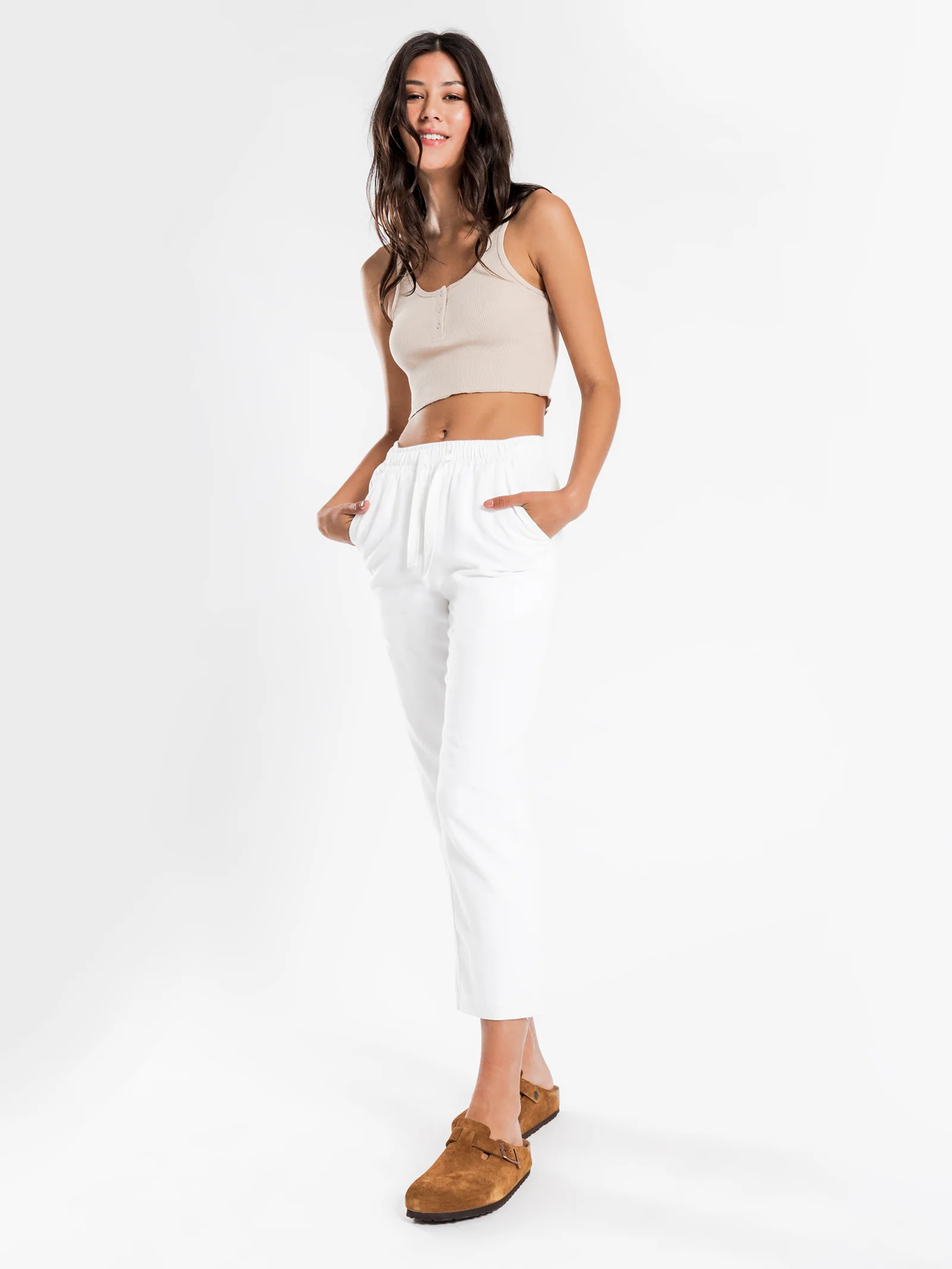 Jade Button Front Waffle Tank - Image 5