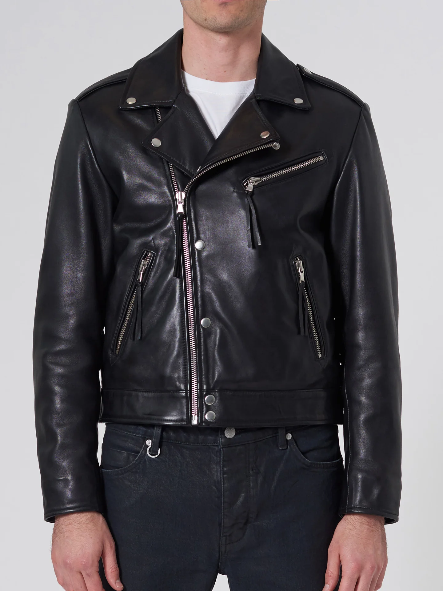 Johnny Leather Biker Jacket - Image 3