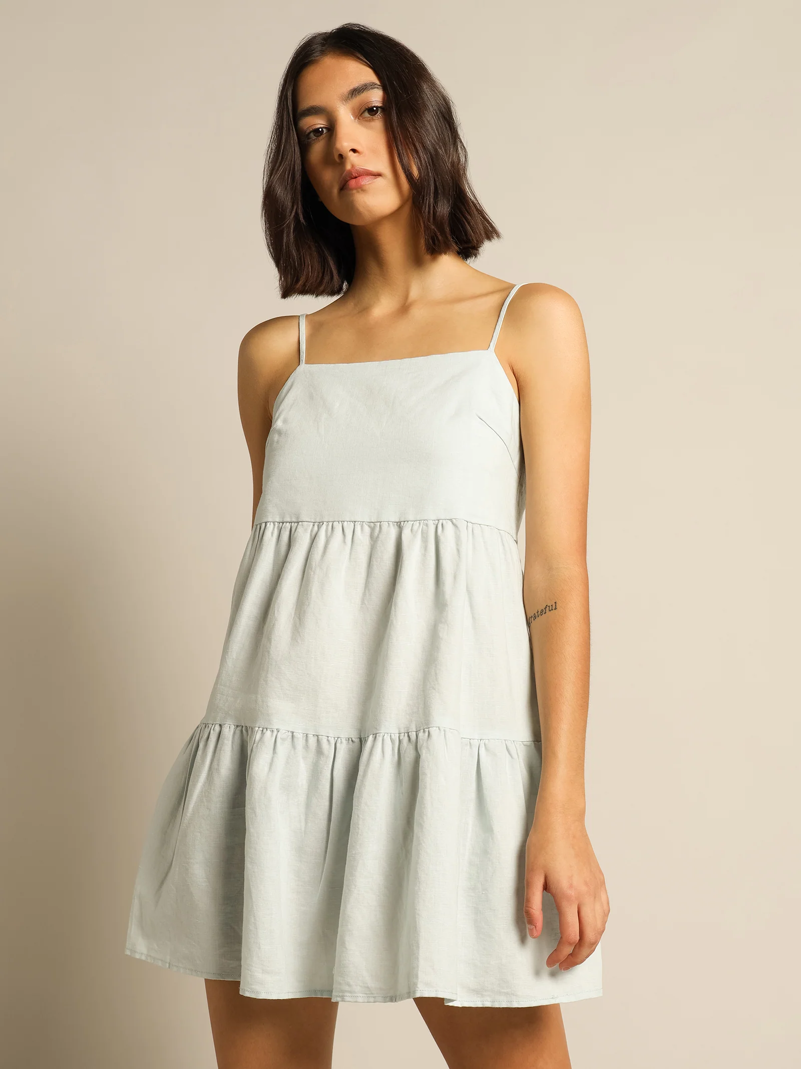 Jones Linen Mini Dress - Image 3