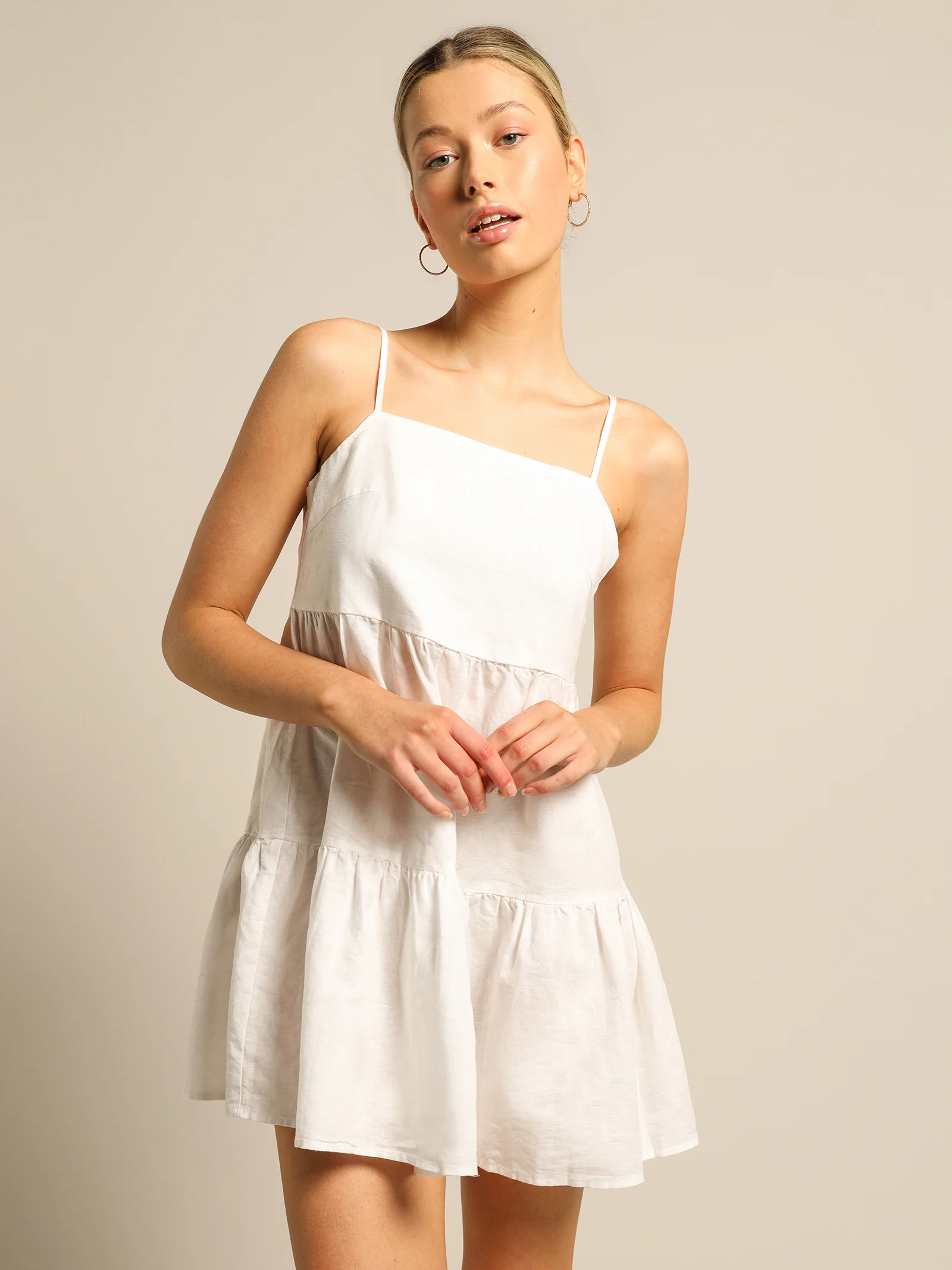 Jones Linen Mini Dress - Image 3