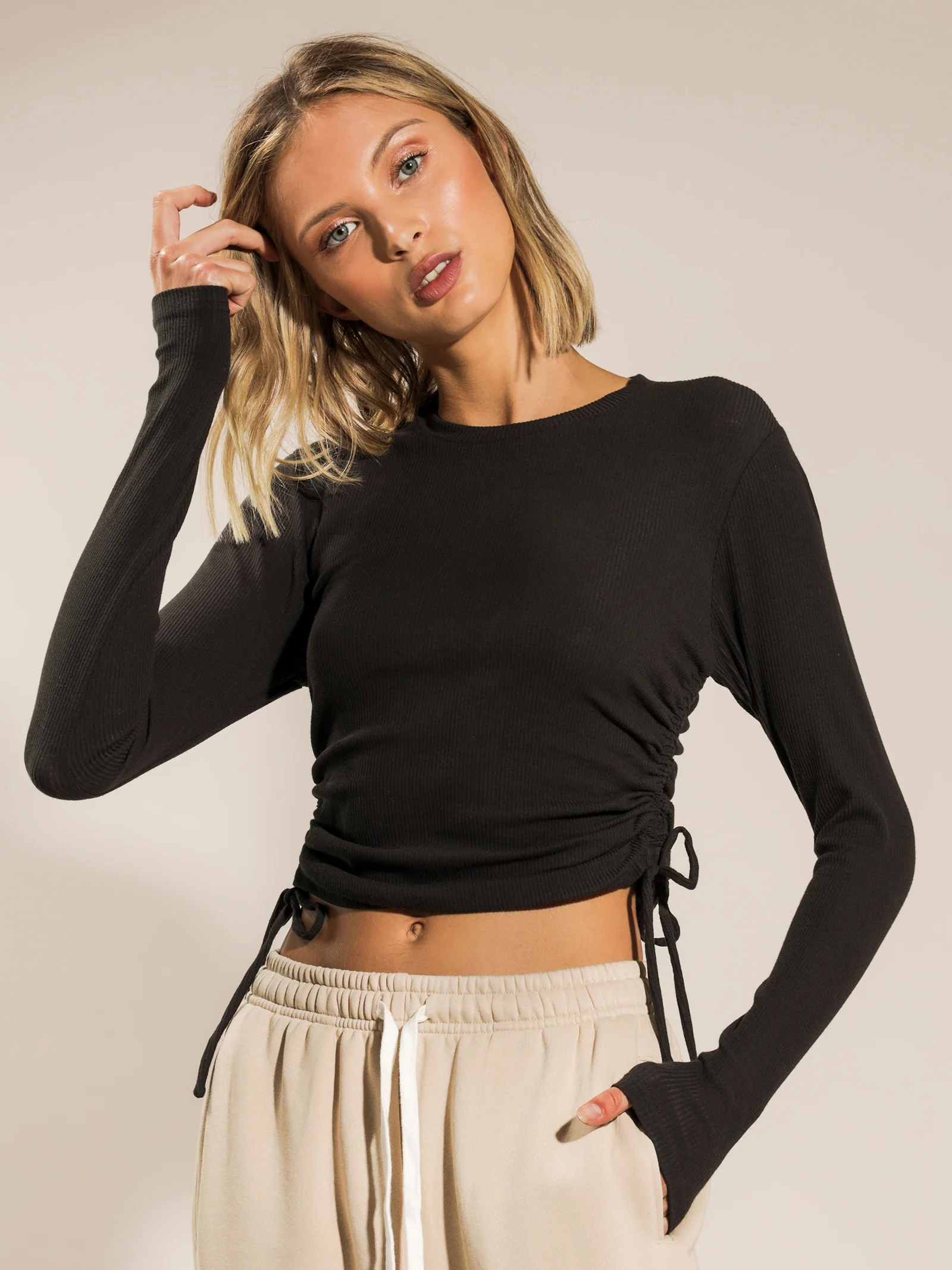 June Long Sleeve Drawstring T-Shirt - Image 2