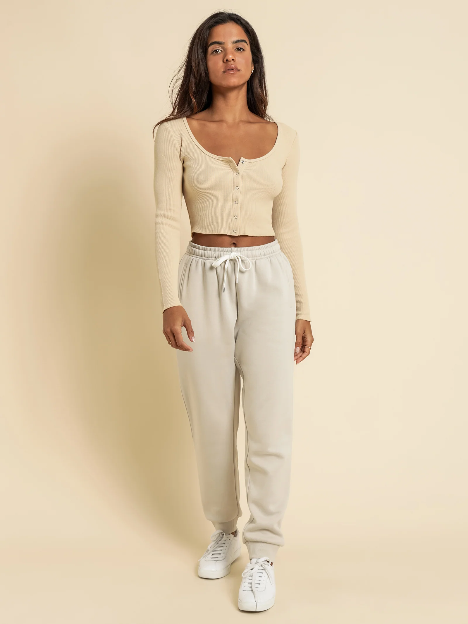 Kaia Waffle Long Sleeve T-Shirt - Image 4