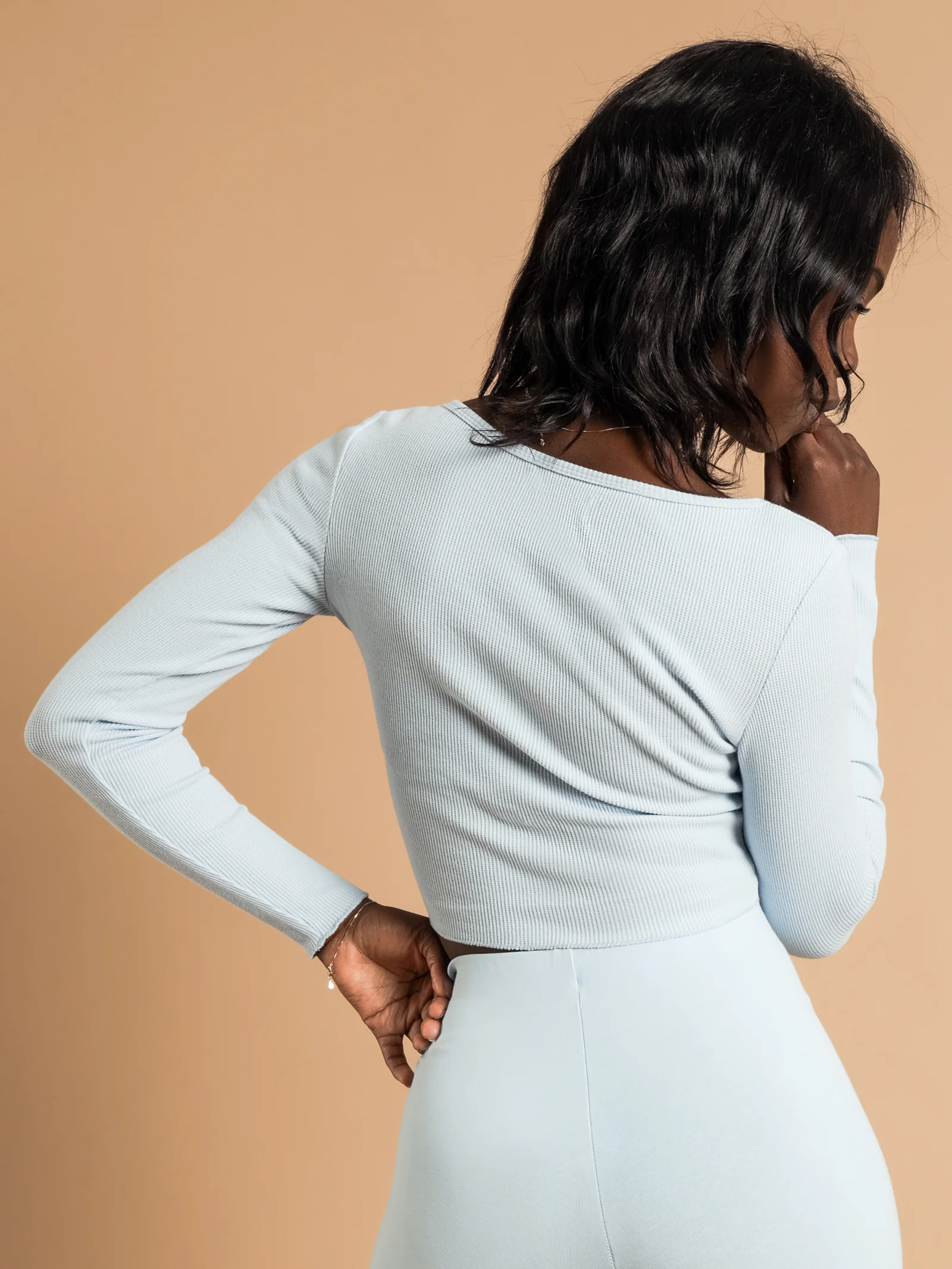 Kaia Waffle Long Sleeve T-Shirt - Image 6
