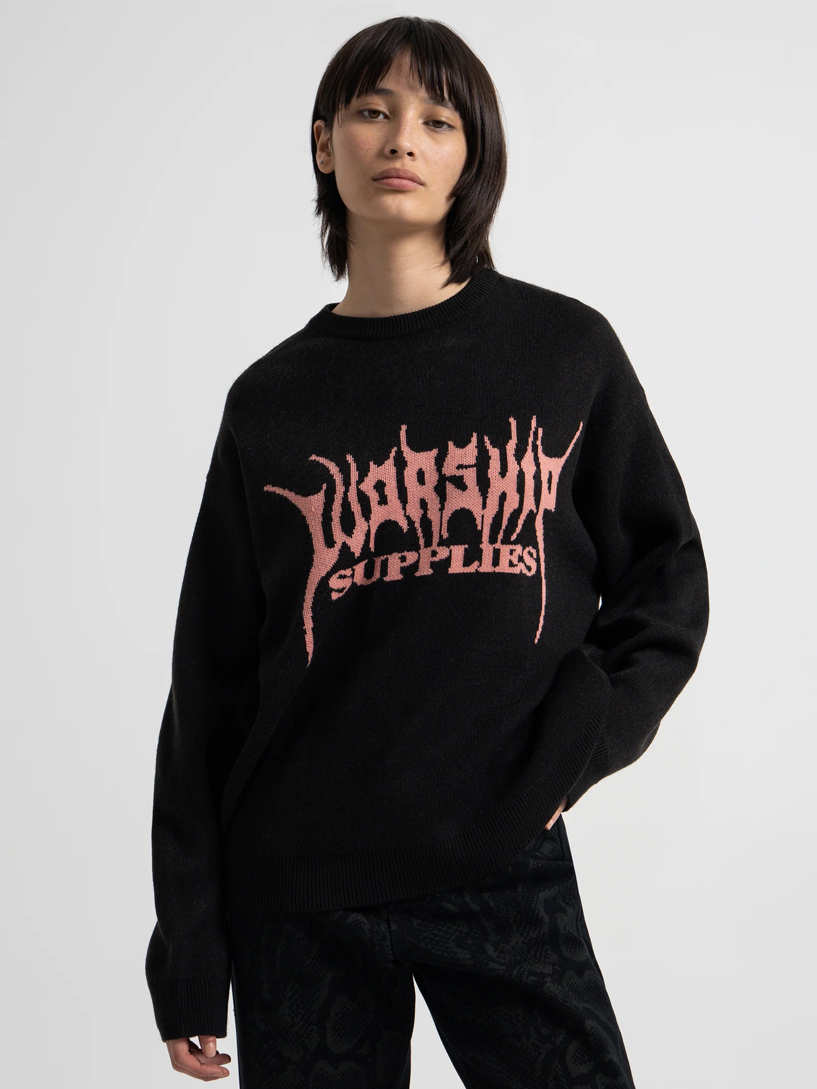 Kitty Kitty Box Fit Crew Knit