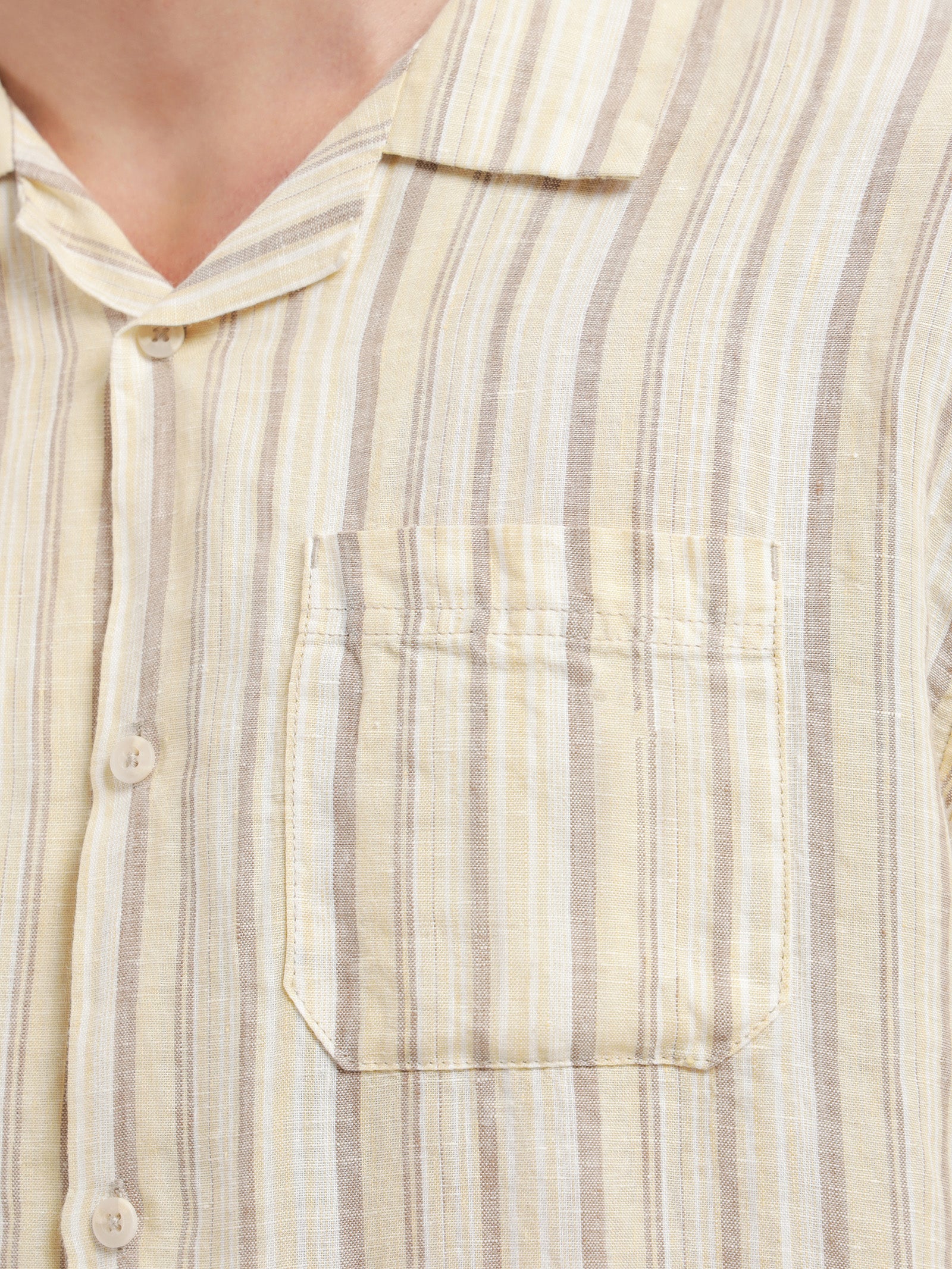 Kole Linen Shirt inn Ochre Stripe - Image 5
