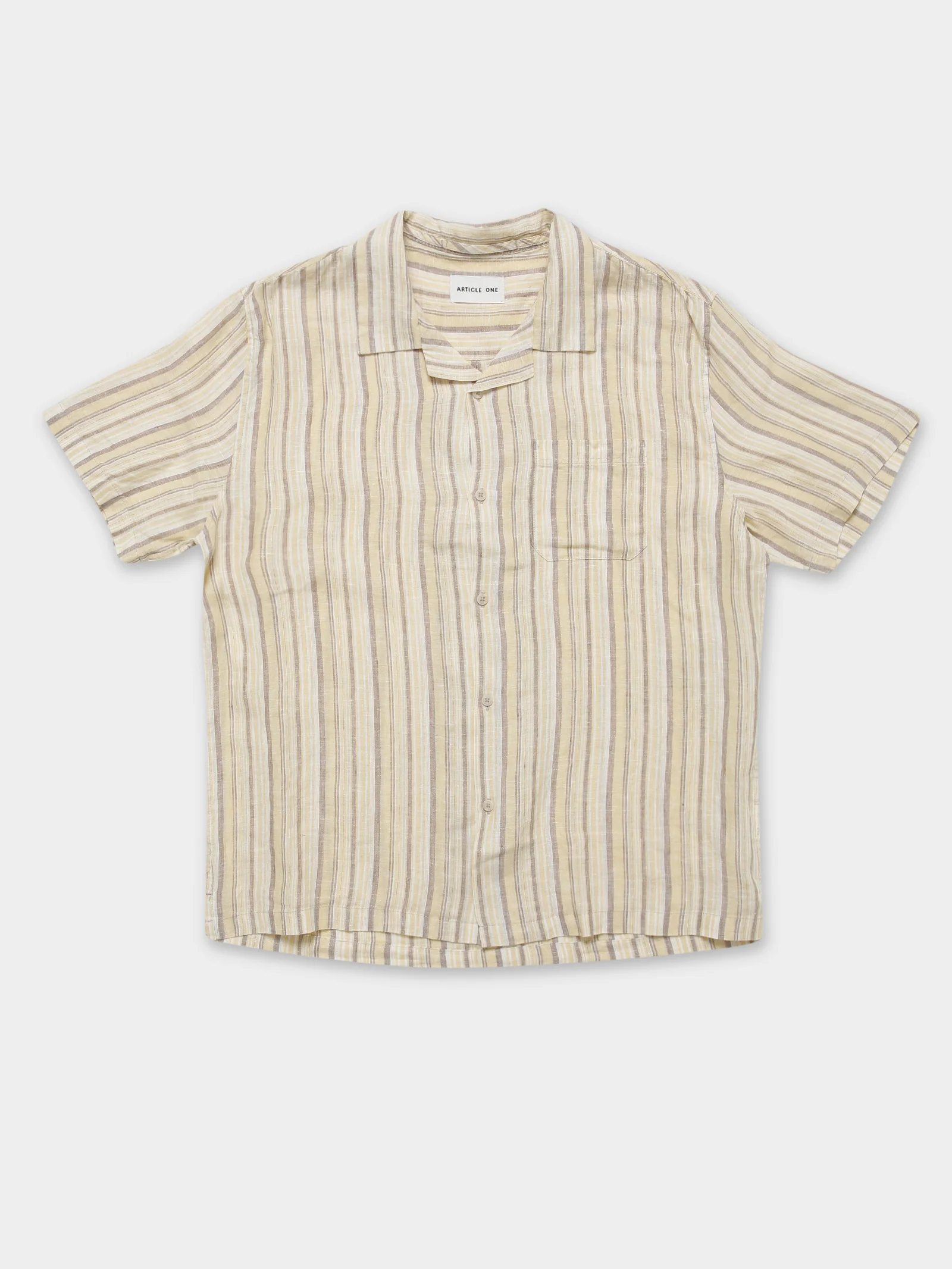Kole Linen Shirt inn Ochre Stripe - Image 7