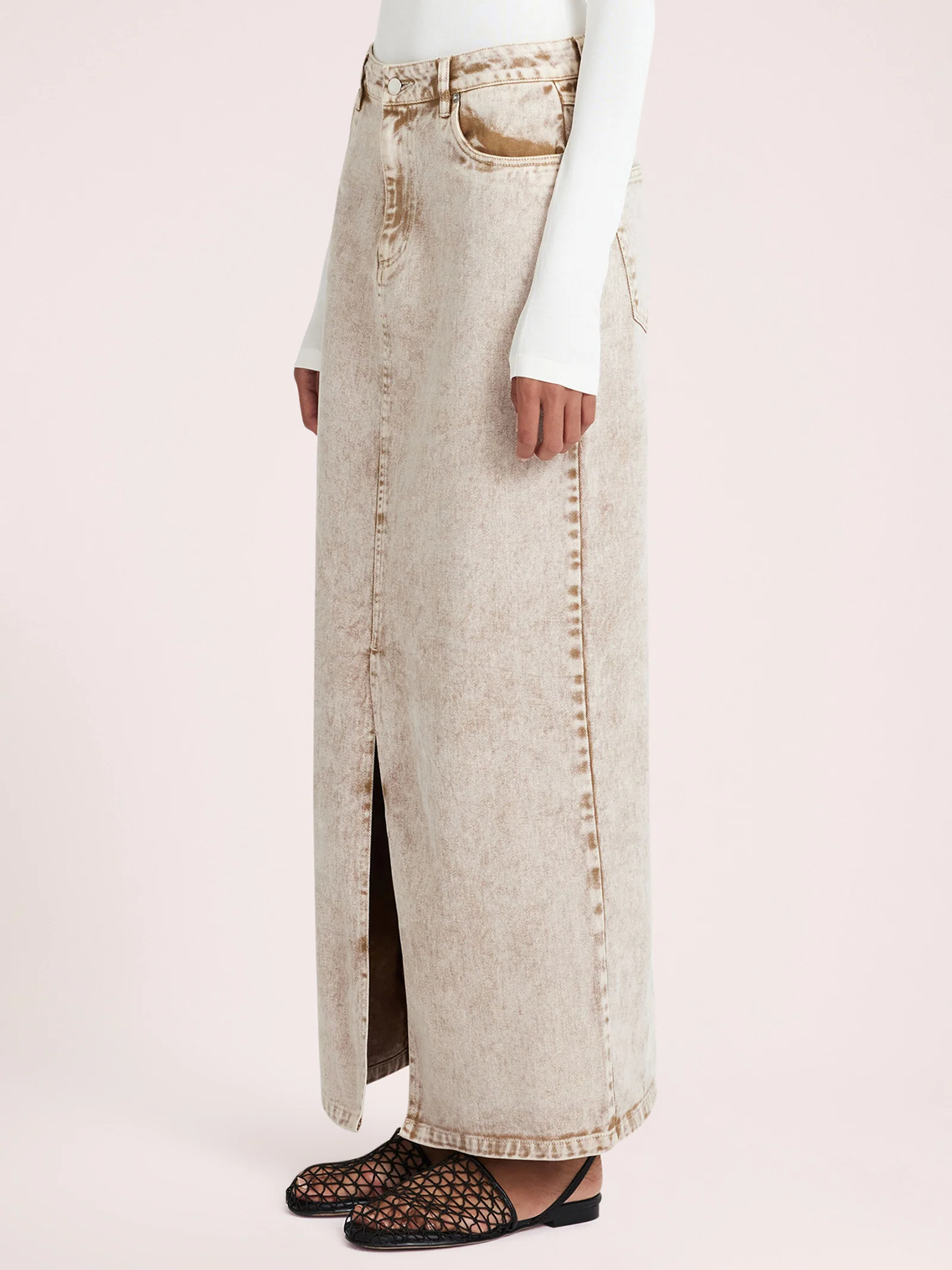 Kollins Denim Midi Skirt - Image 2