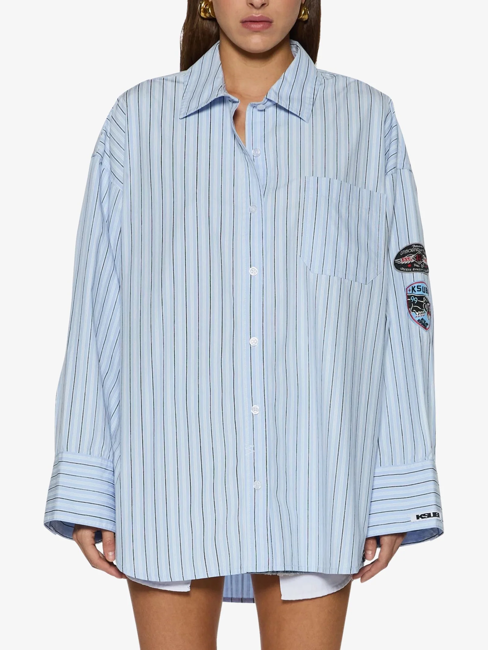 Astra Ls Shirt Blu Stripe Badge - Image 2