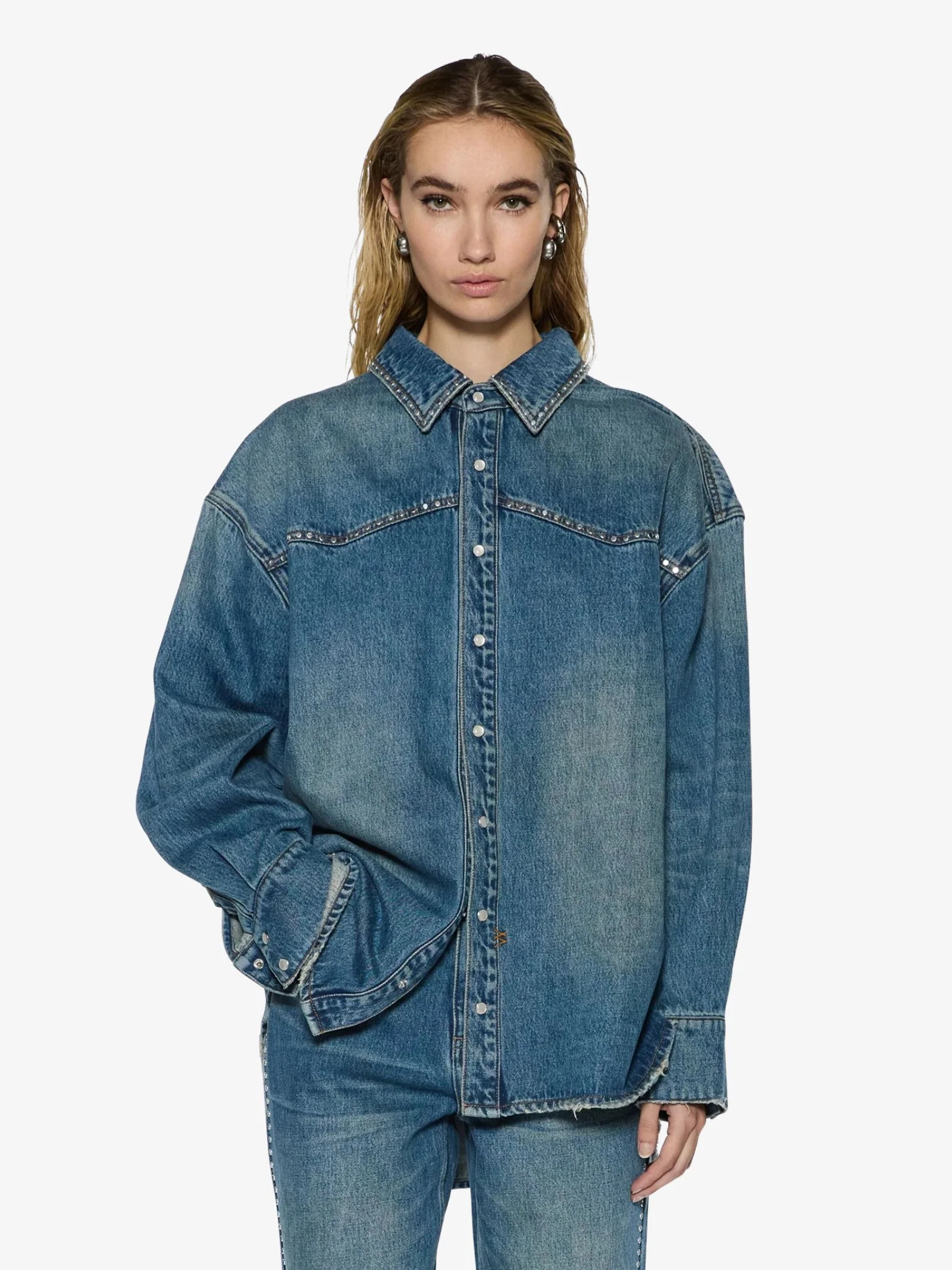 Oversized Studded Ls Shirt - Image 2