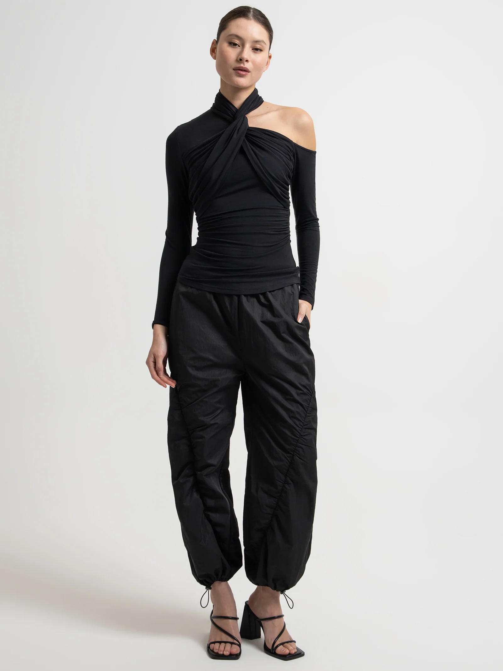 Ladee Twisted Neckline Jersey Top - Image 2