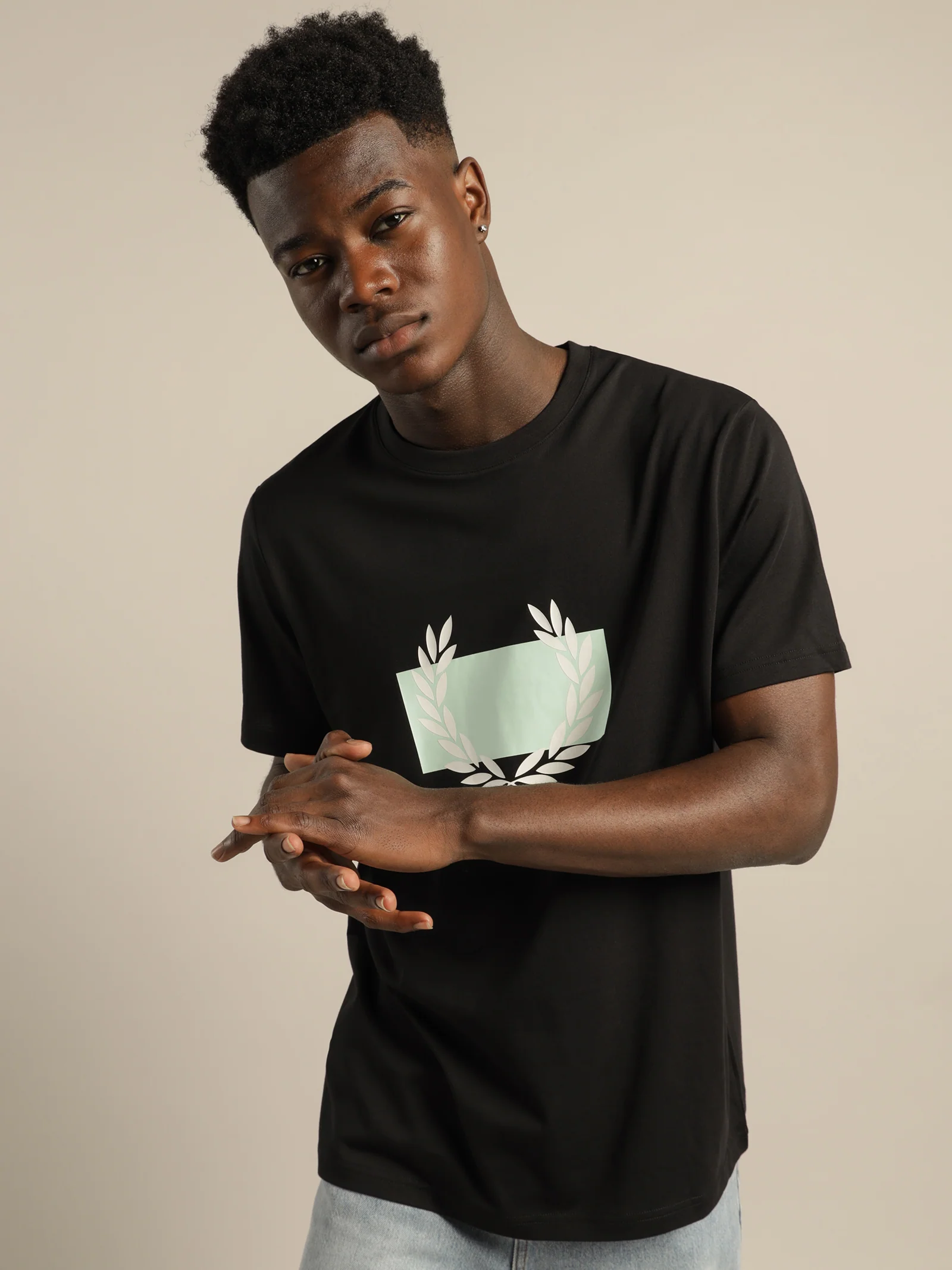 Laurel Wreath Block Print T-Shirt - Image 2