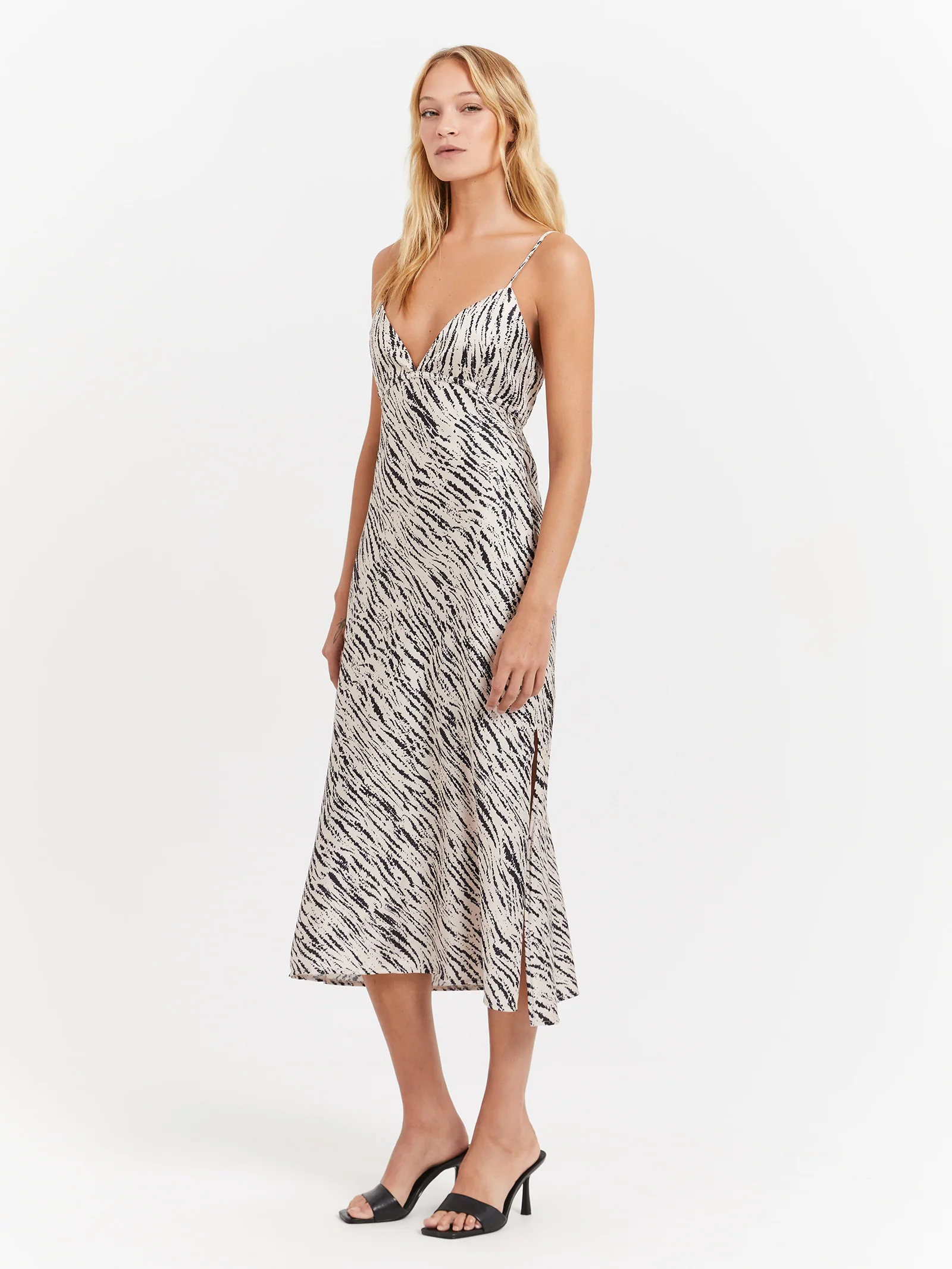 Leya Satin Midi Dress - Image 4