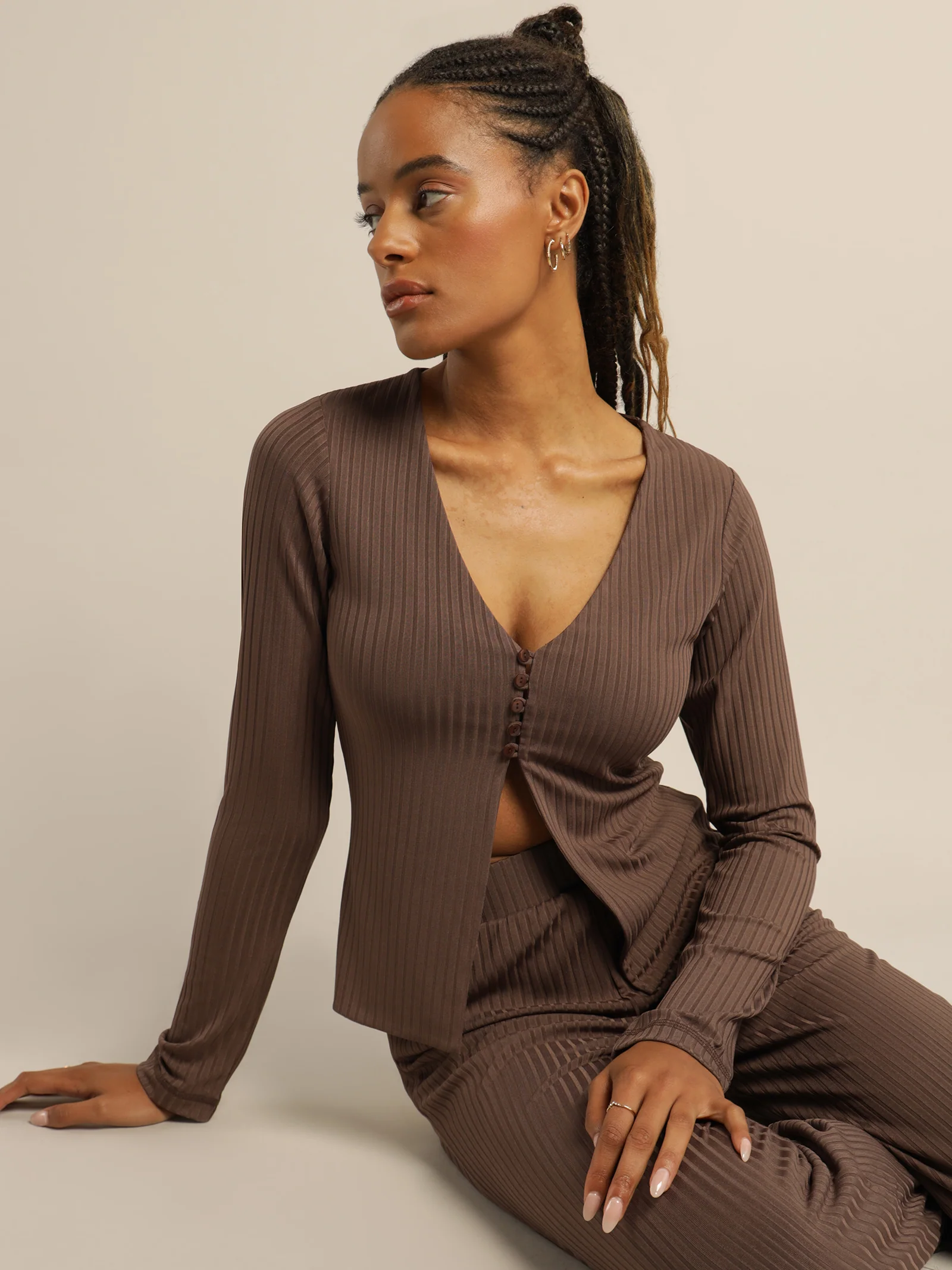 Lila Rib Cardigan - Image 2
