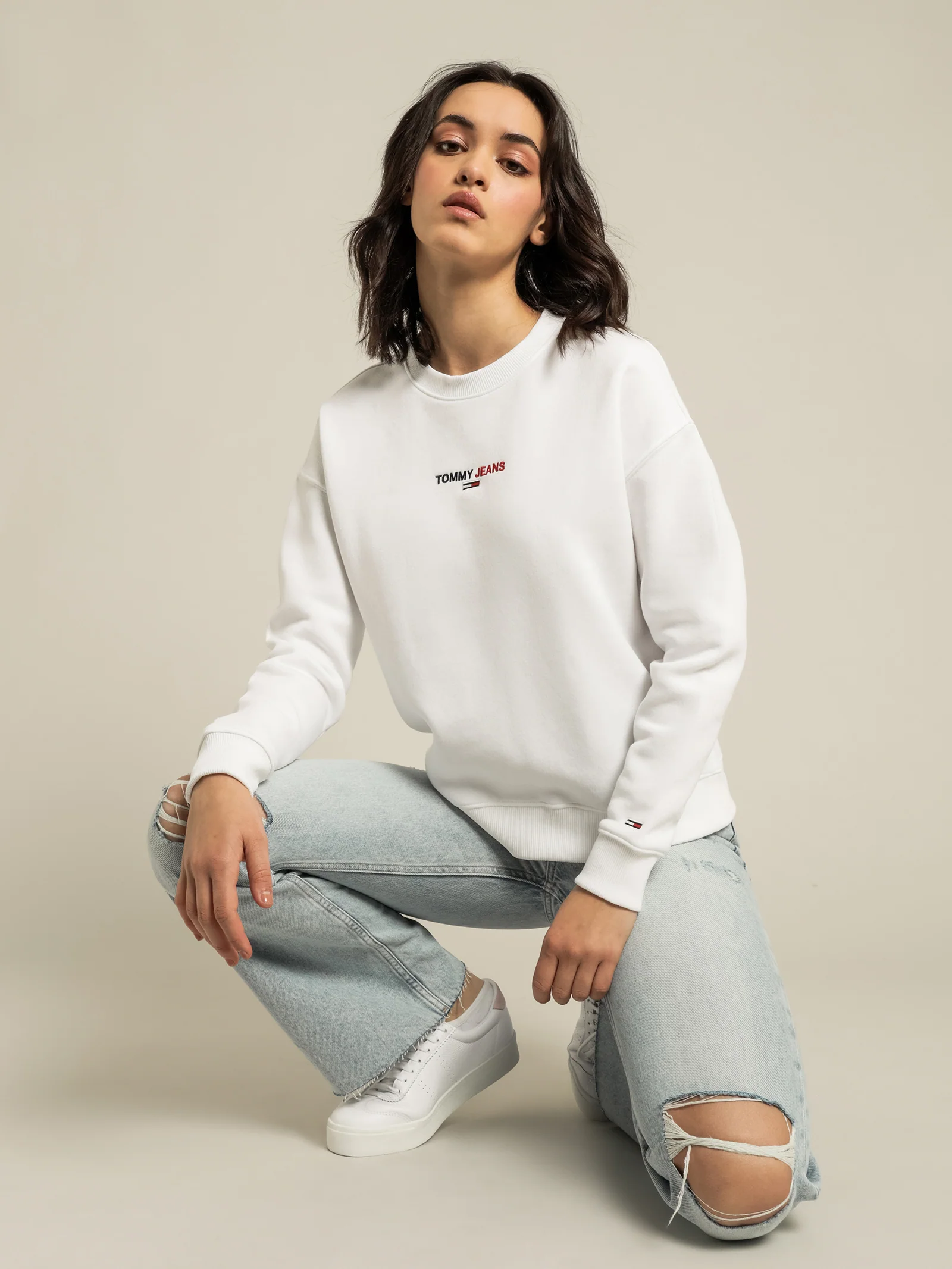 Linear Chest Logo Crew Neck Sweatshirt - Image 3