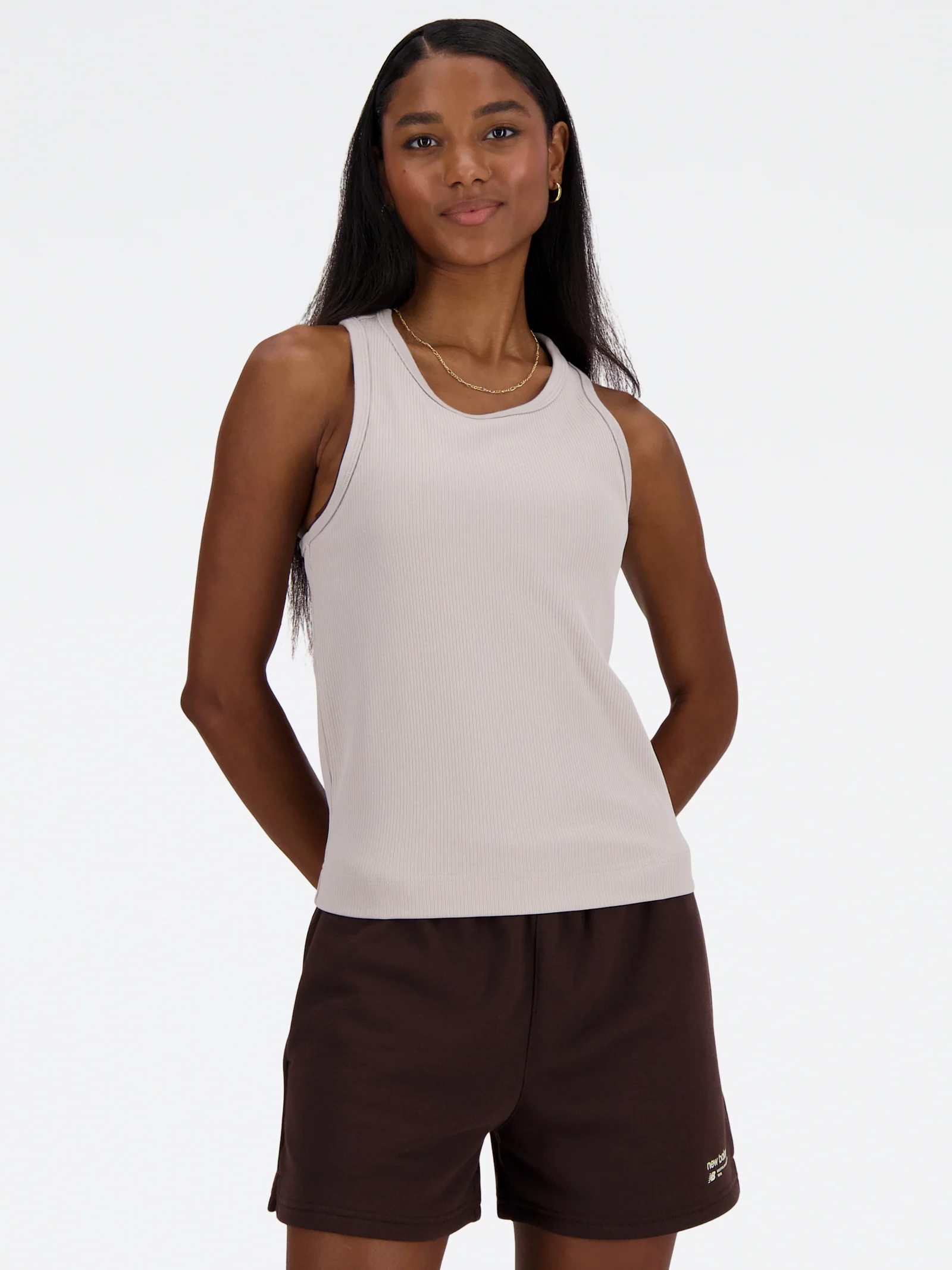 Linear Heritage Rib Knit Racer Tank - Image 4