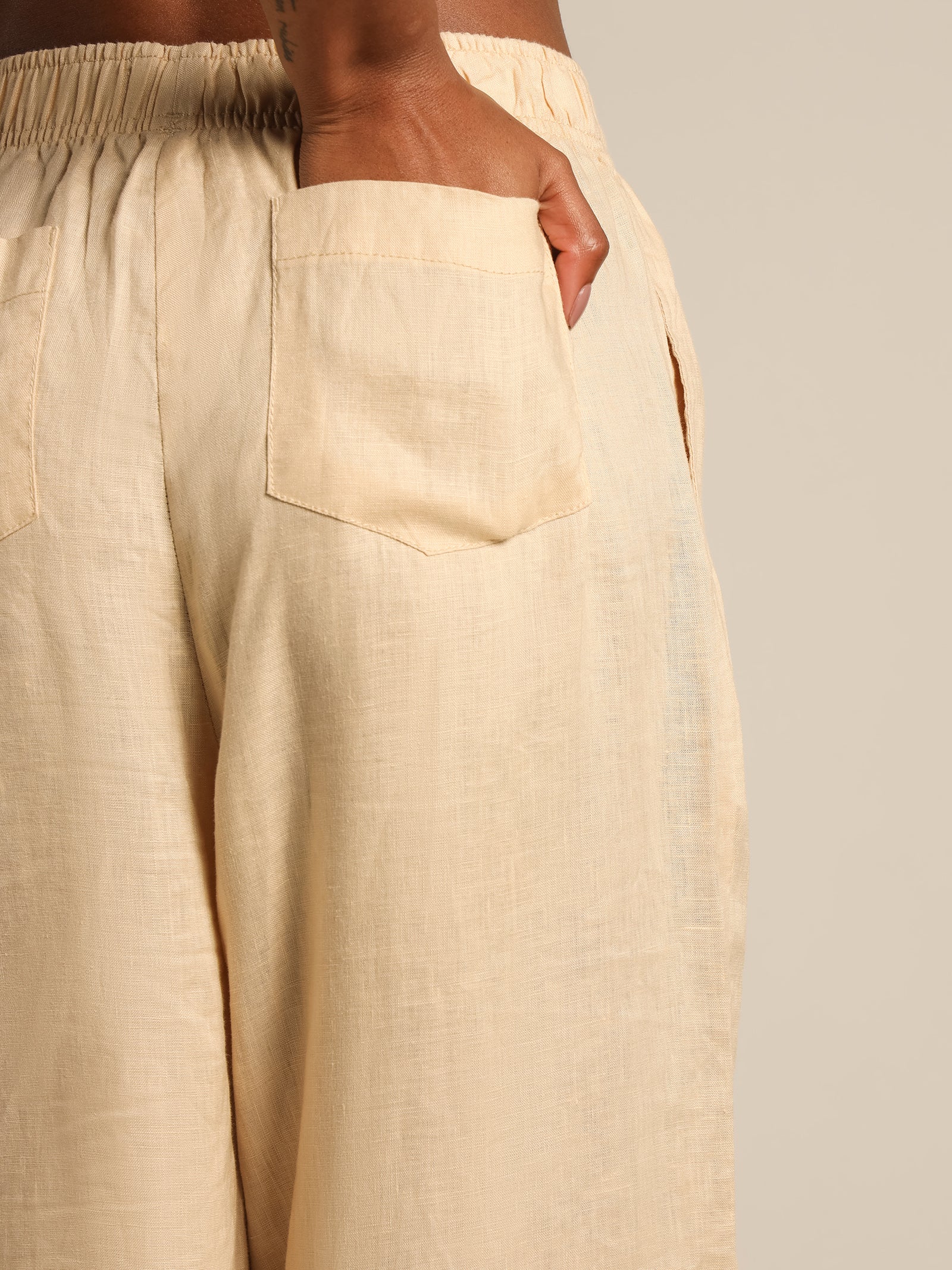 Linen Lounge Crop Pants - Image 5
